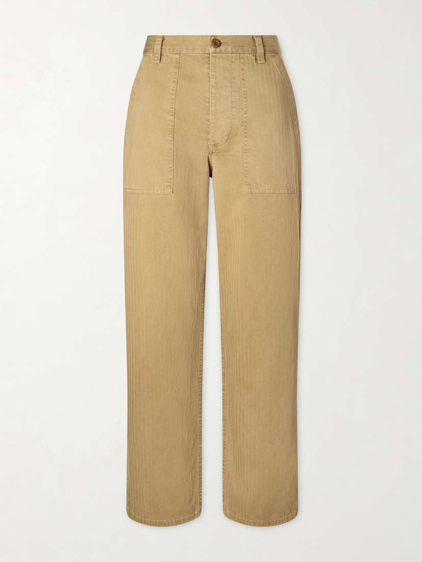 Nili Lotan Earl Herringbone Cotton Straight-leg Pants