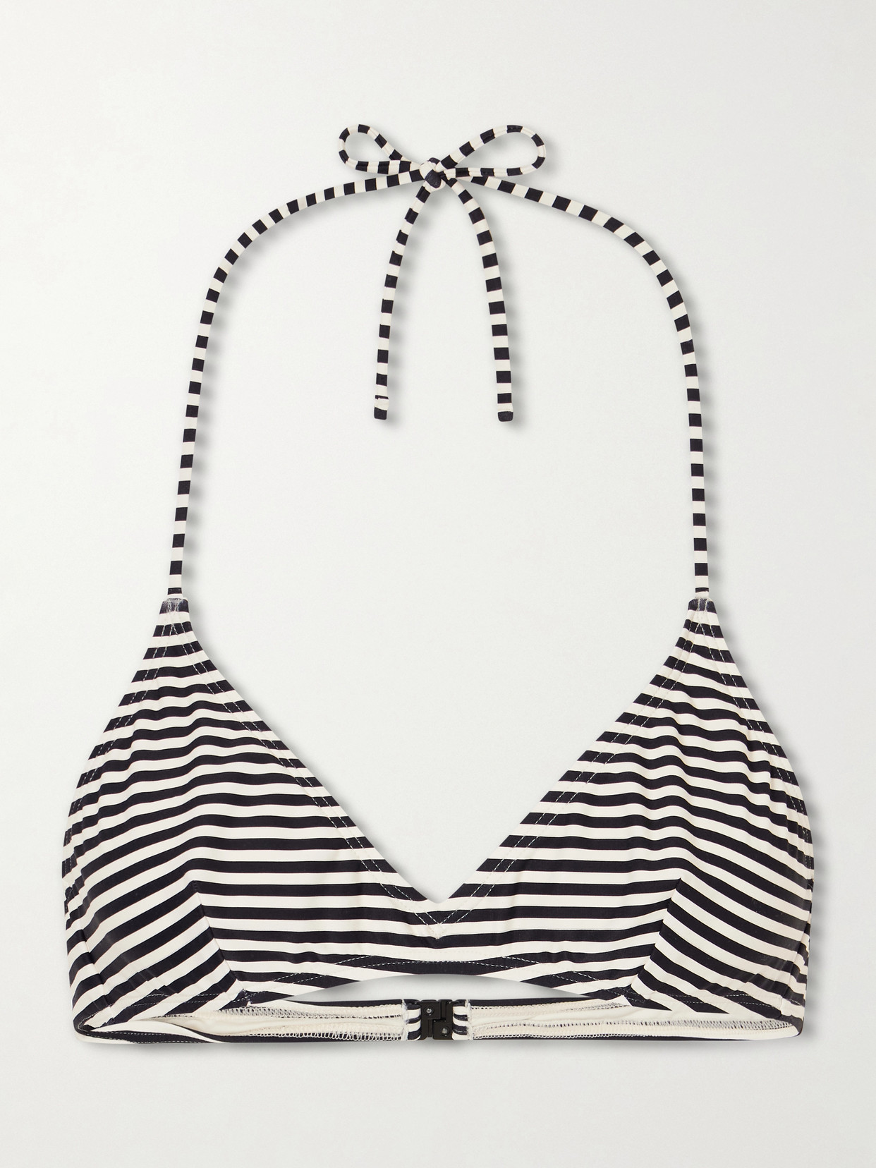 Nili Lotan Striped Triangle Bikini Top In Black