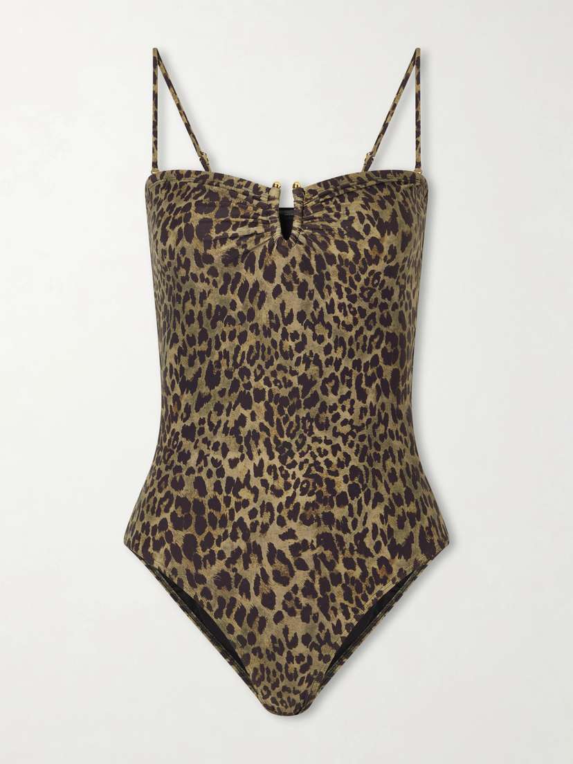 Nili Lotan Embellished Leopard-print Swimsuit
