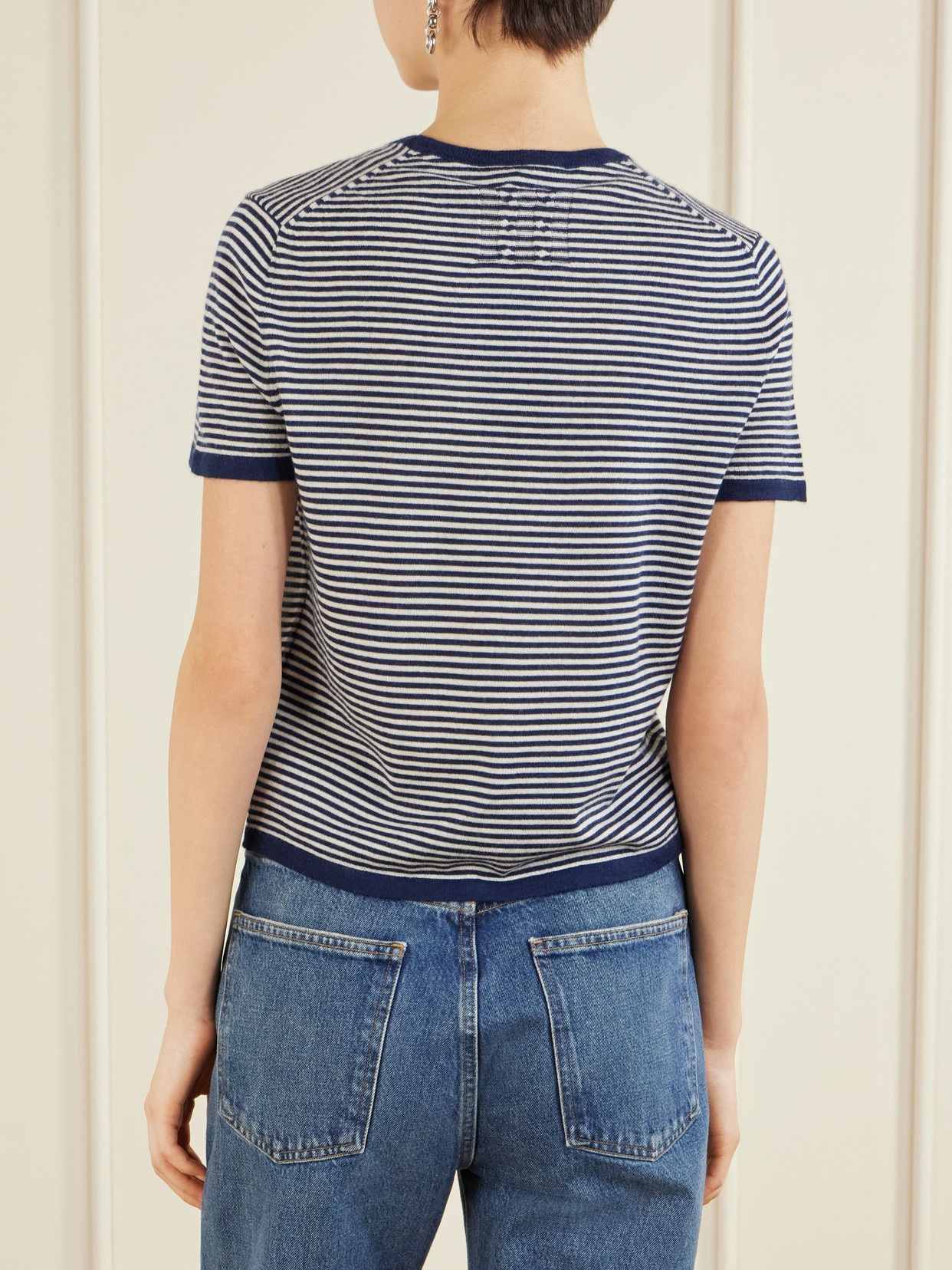 Linka Striped Cashmere T-Shirt