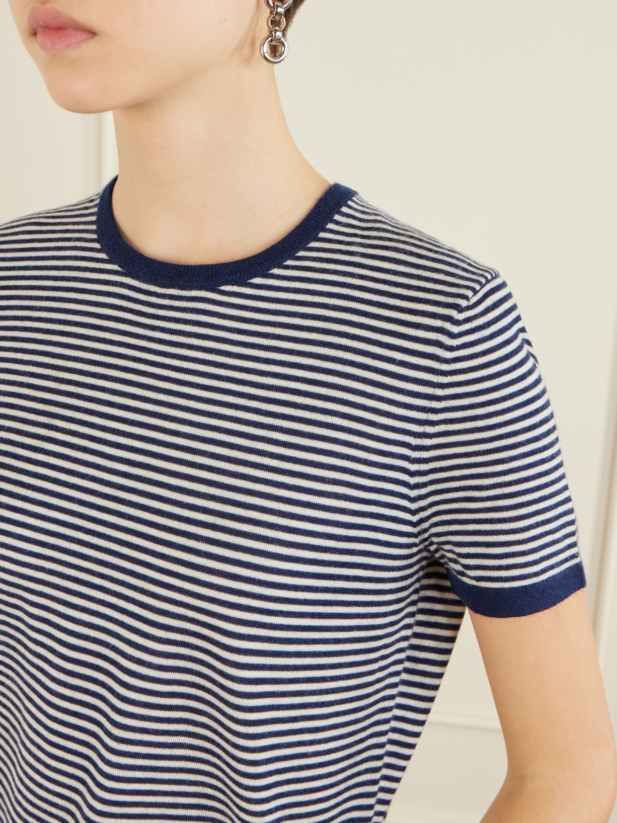 Linka Striped Cashmere T-Shirt