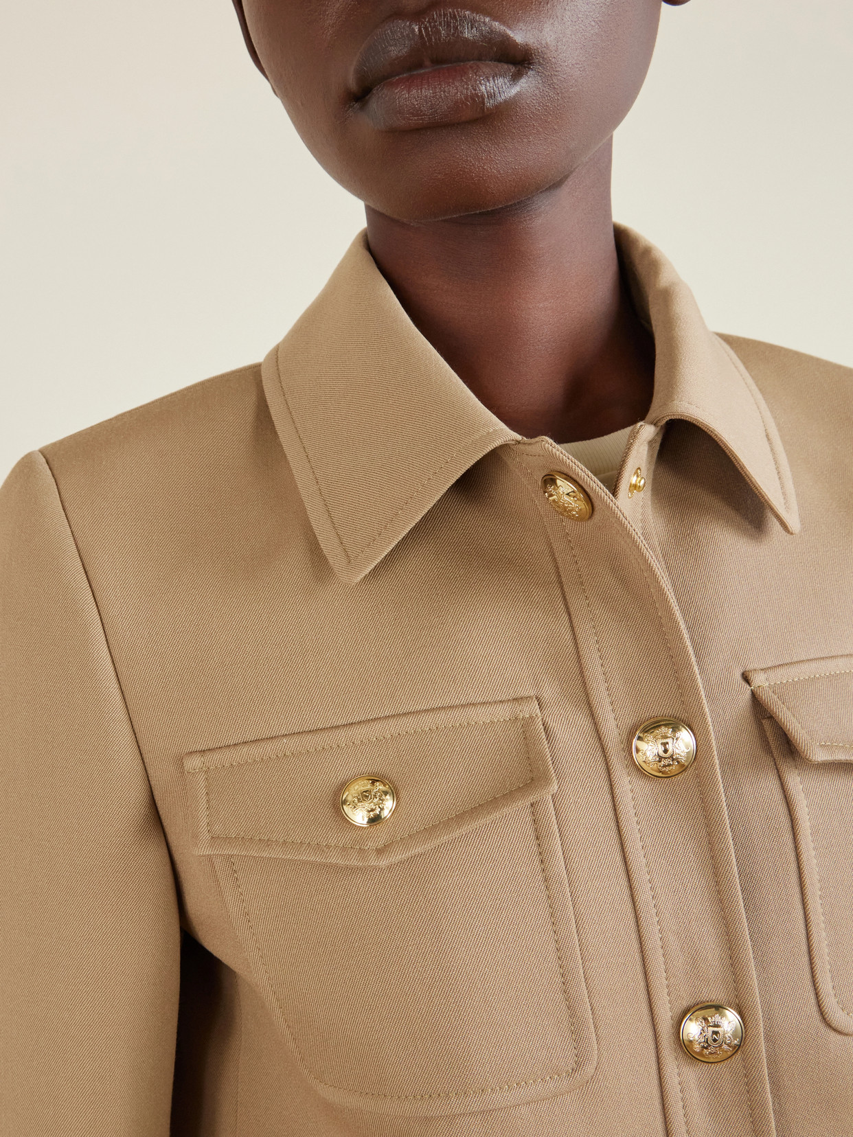 Nili Lotan Edna Single-breasted Crop Jacket In Neutral