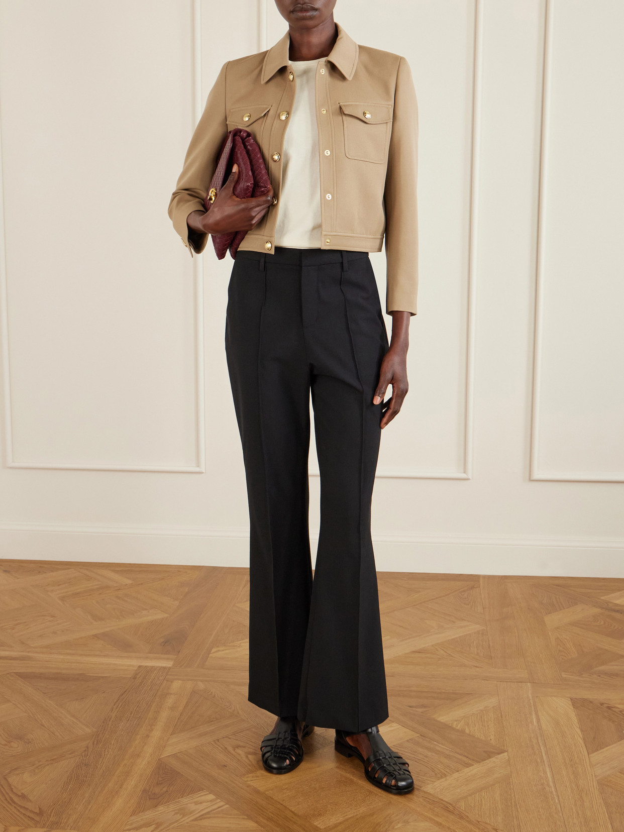 Nili Lotan Edna Single-breasted Crop Jacket In Neutral