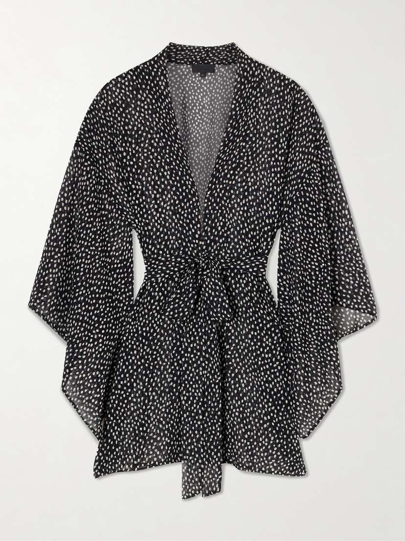Nili Lotan Kima Printed Silk-chiffon Kimono Coverup