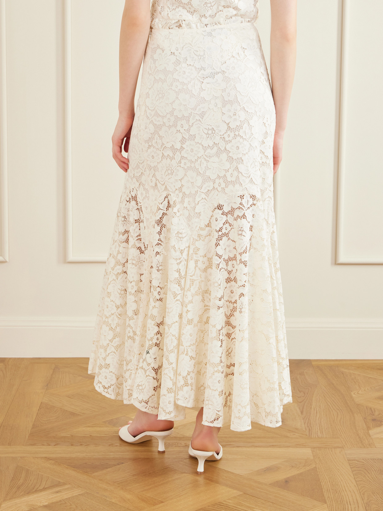 Jade Pleated Lace Midi