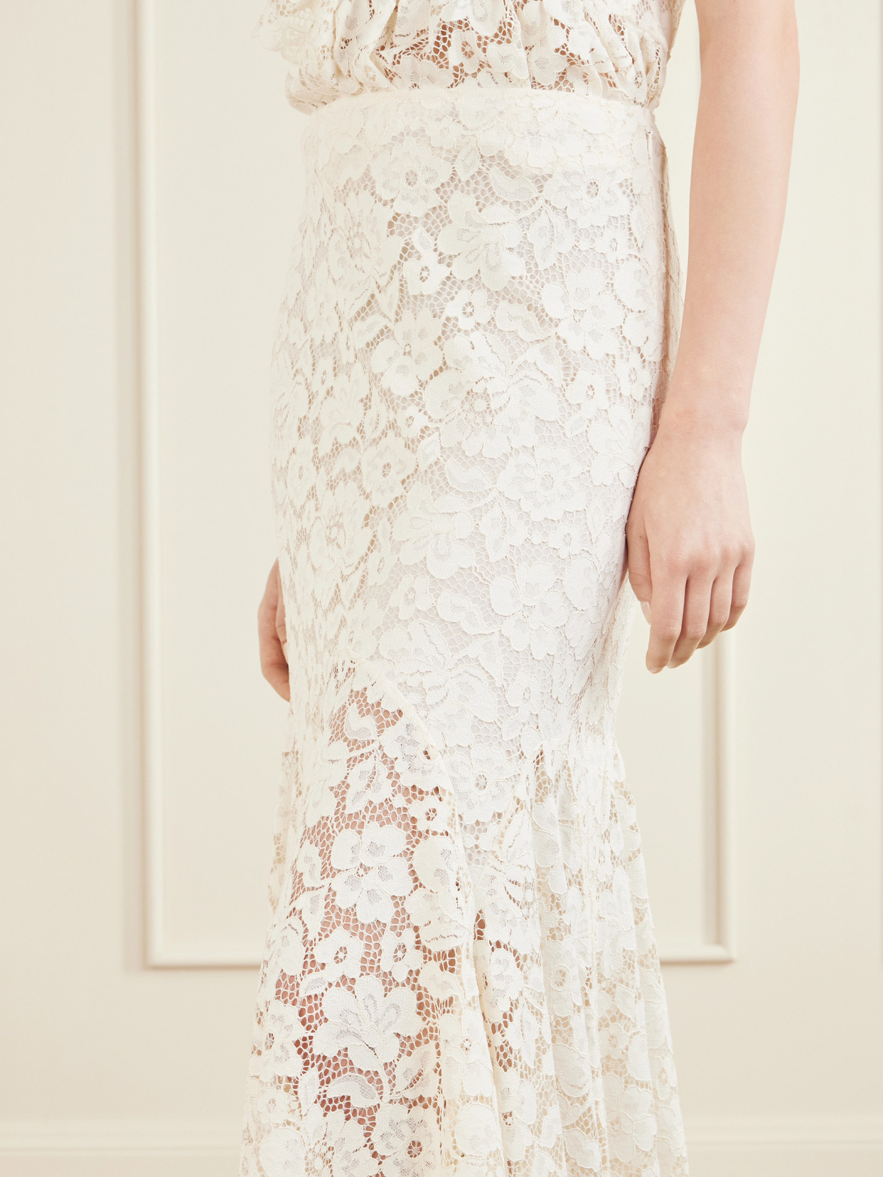 Jade Pleated Lace Midi