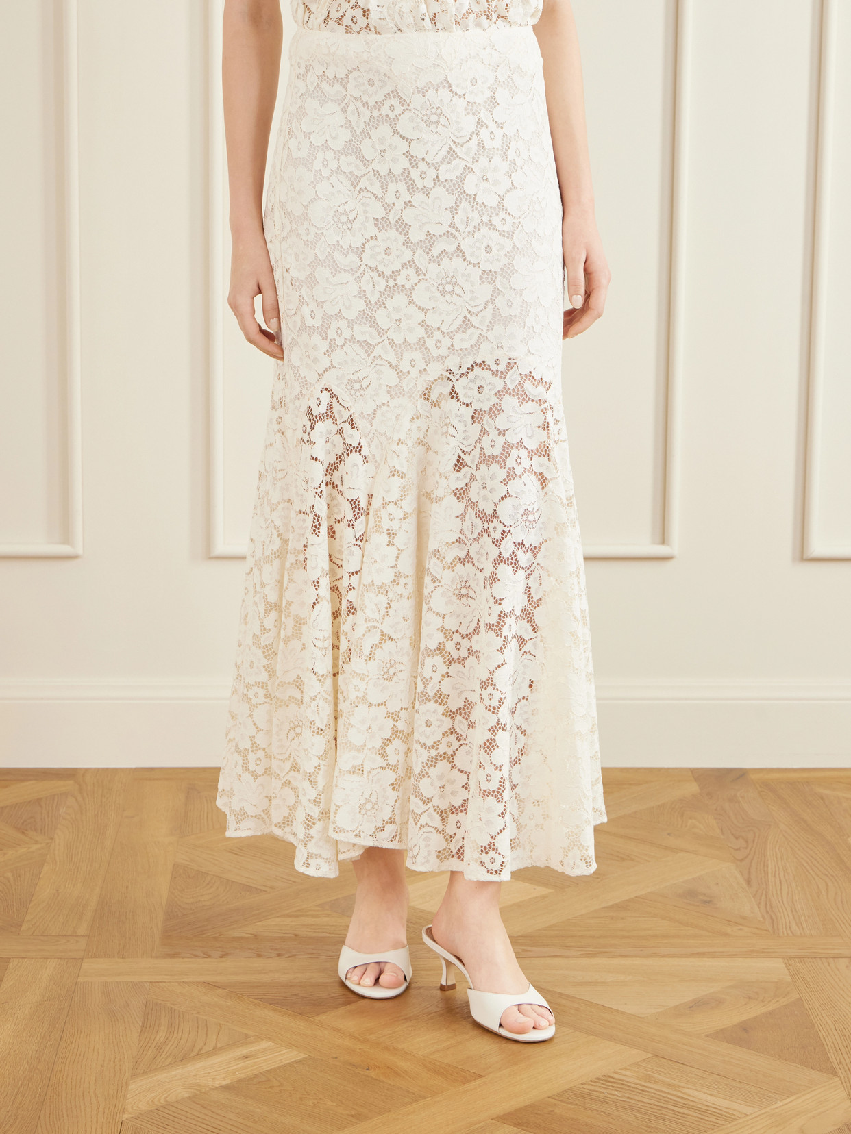 Jade Pleated Lace Midi