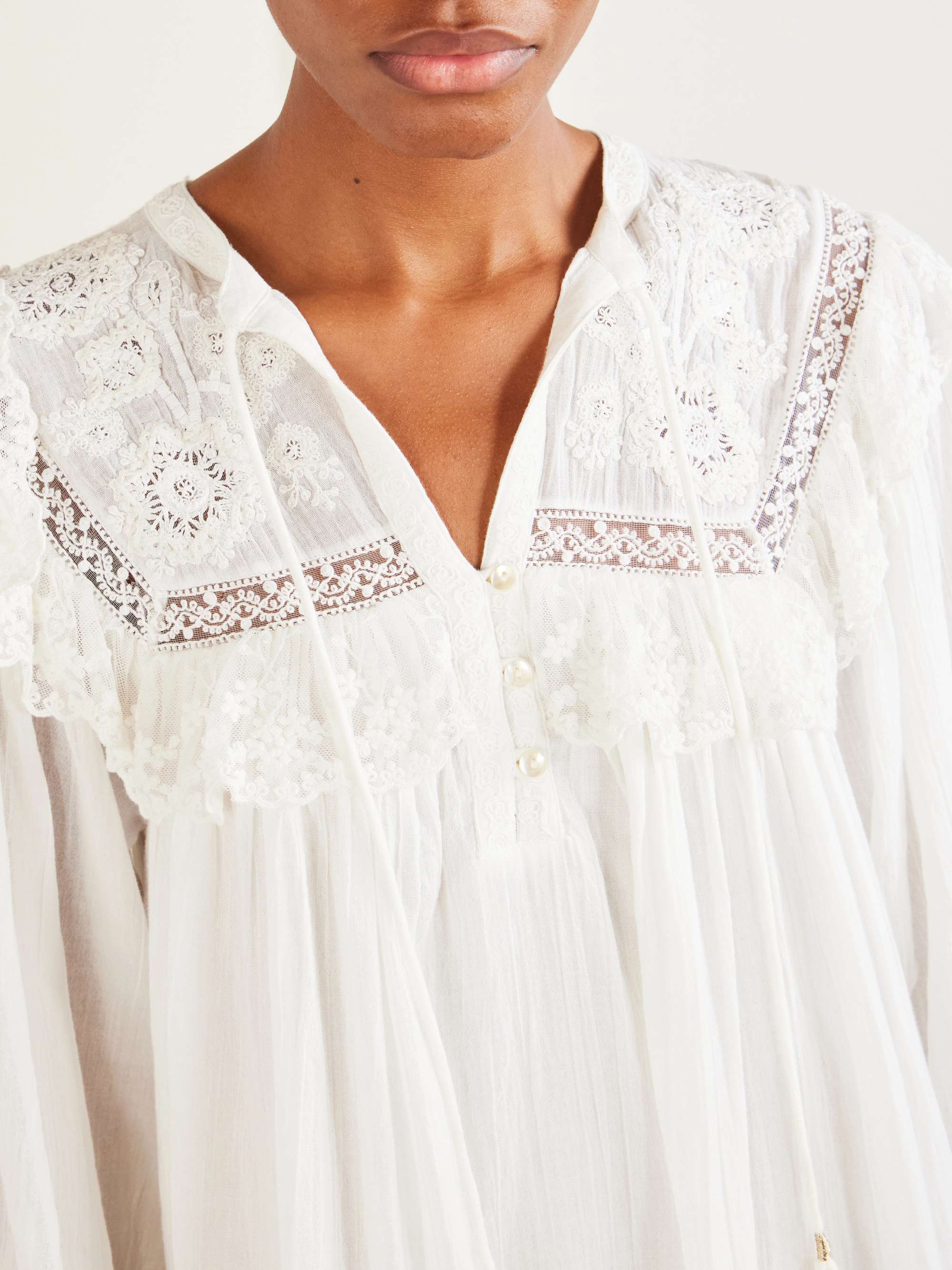RIXO Inez floral-embroidered lace-trimmed cotton mini dress | NET-A-PORTER