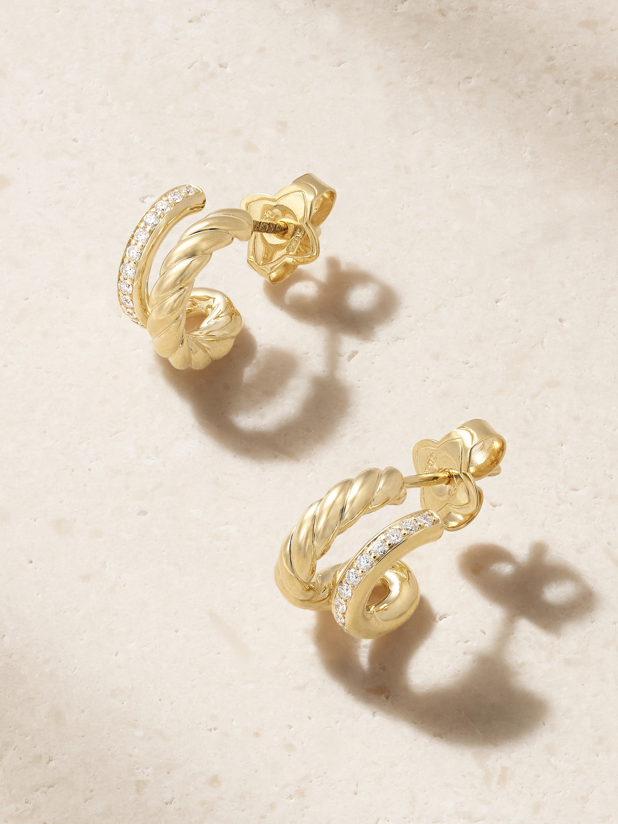 David Yurman Dy Mercer® 18-karat Gold Diamond Hoop Earrings