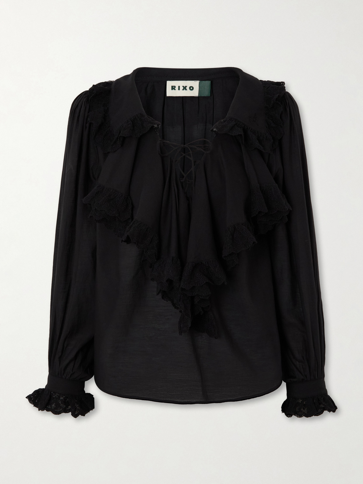 Milia Shirred Cotton-Blend Blouse