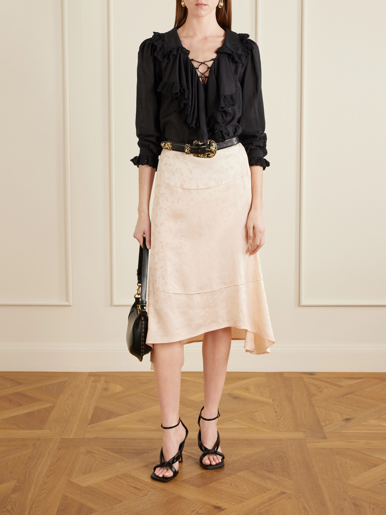 Milia Shirred Cotton-Blend Blouse