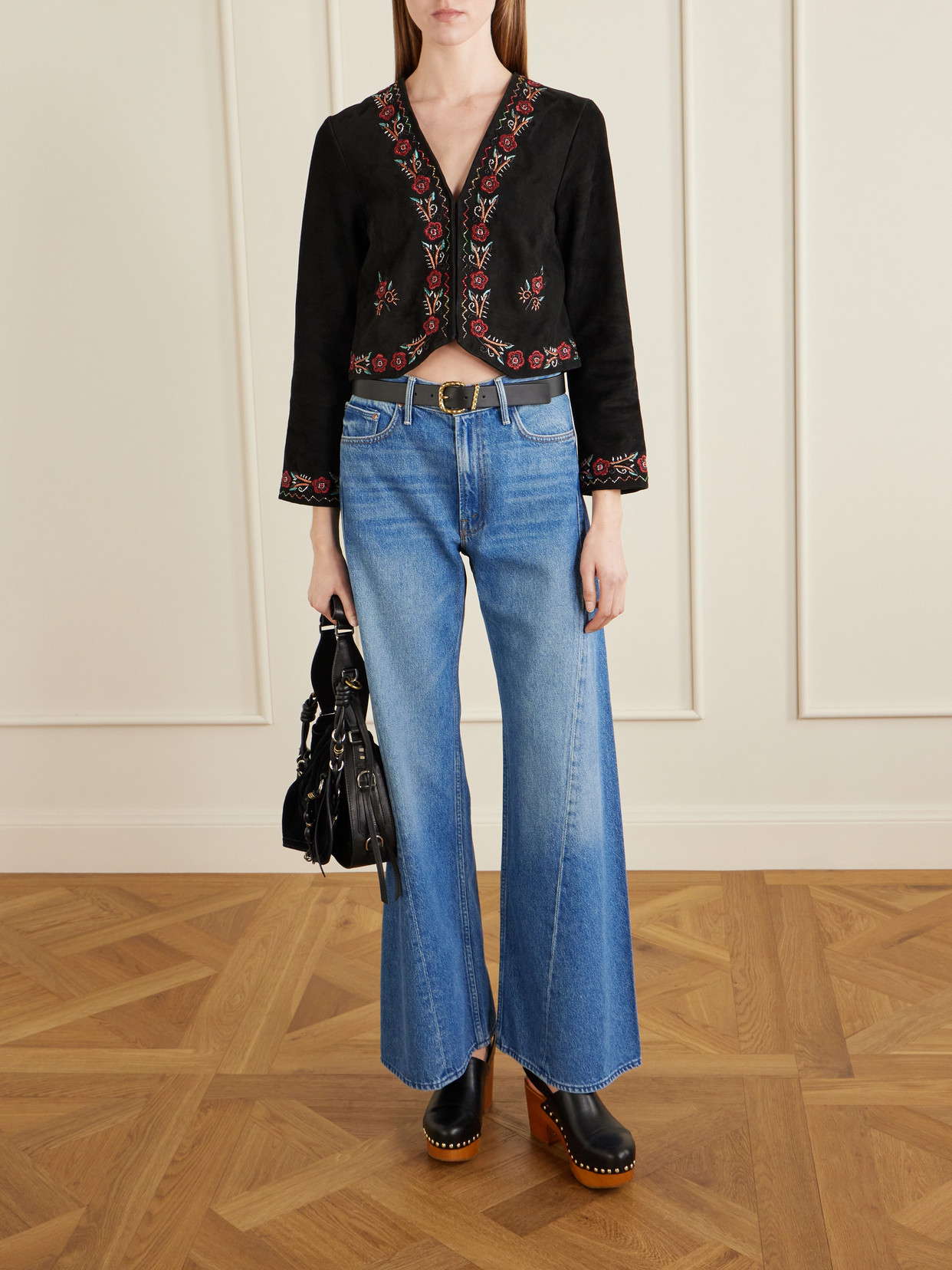 Oliwia Embellished Suede Evening Jacket