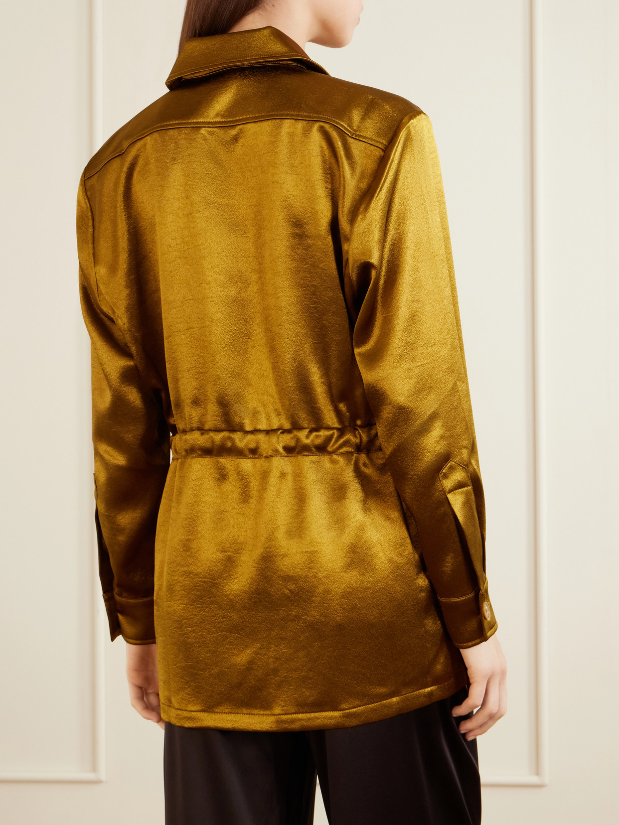 Giuliva Heritage Tessa Drawstring Satin Jacket In Multi