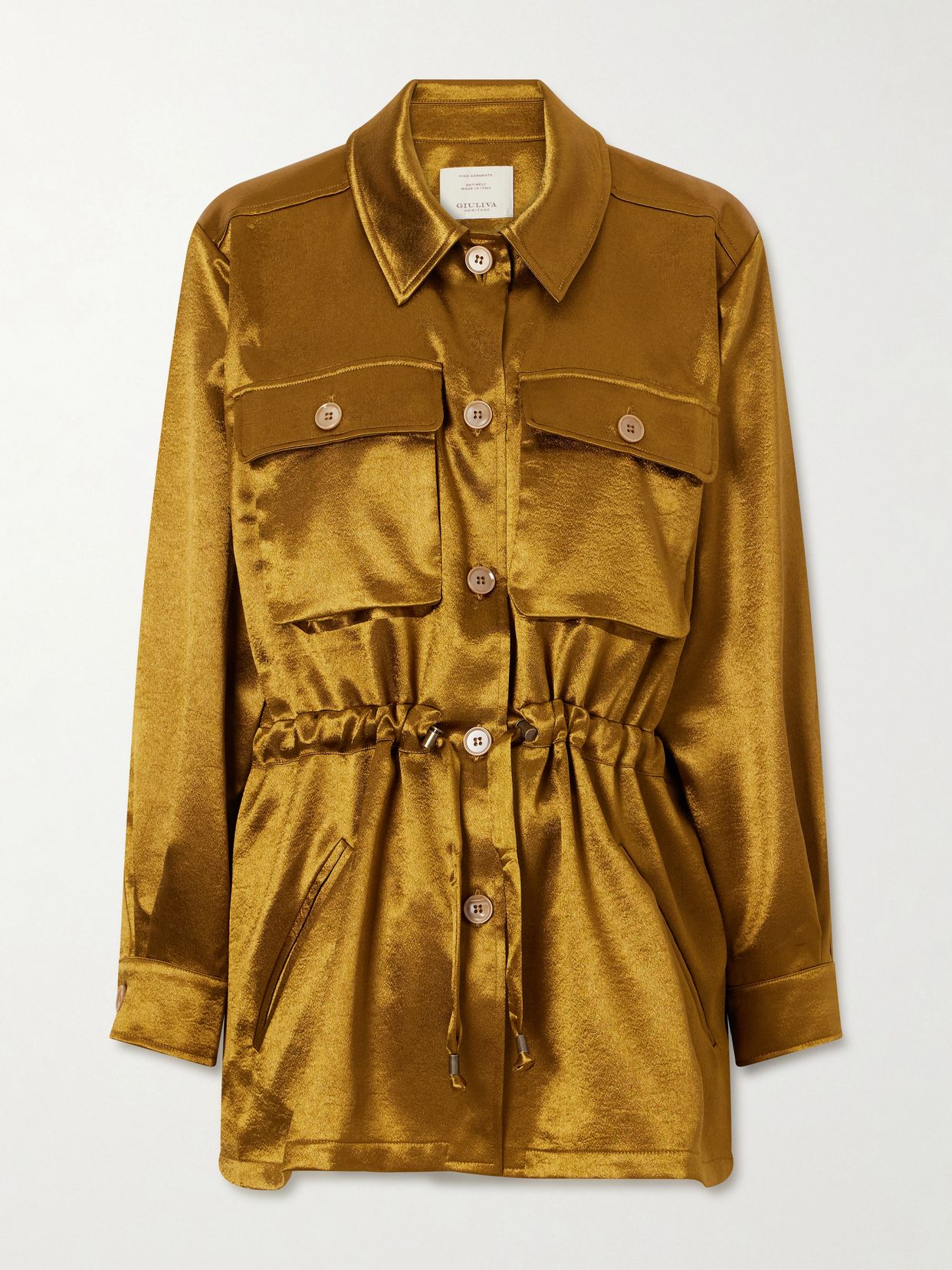Tessa drawstring satin jacket