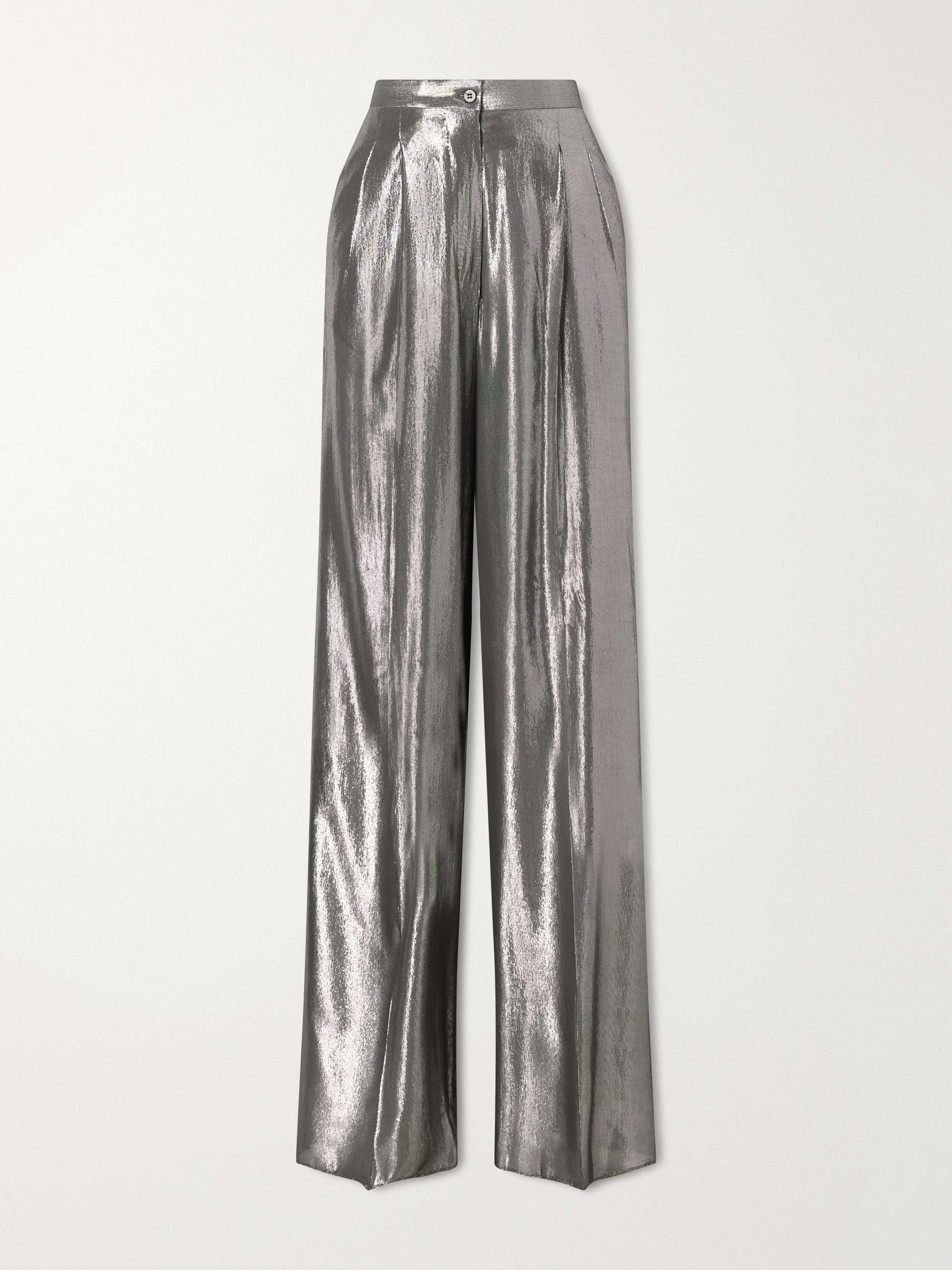GIULIVA HERITAGE The Elsa pleated lamé wide-leg trousers | NET-A