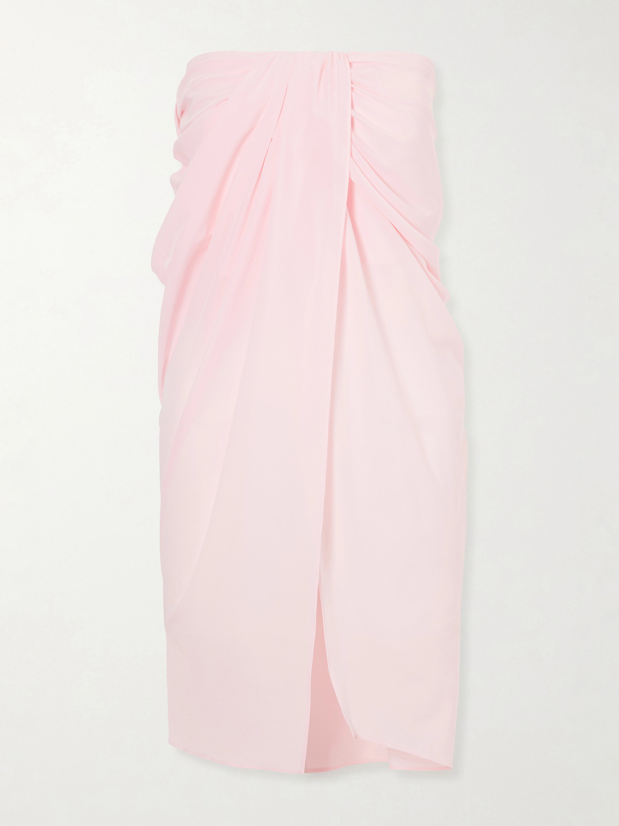 Jacquemus High Waist Draped Asymmetric Ruched Skirt In Pink