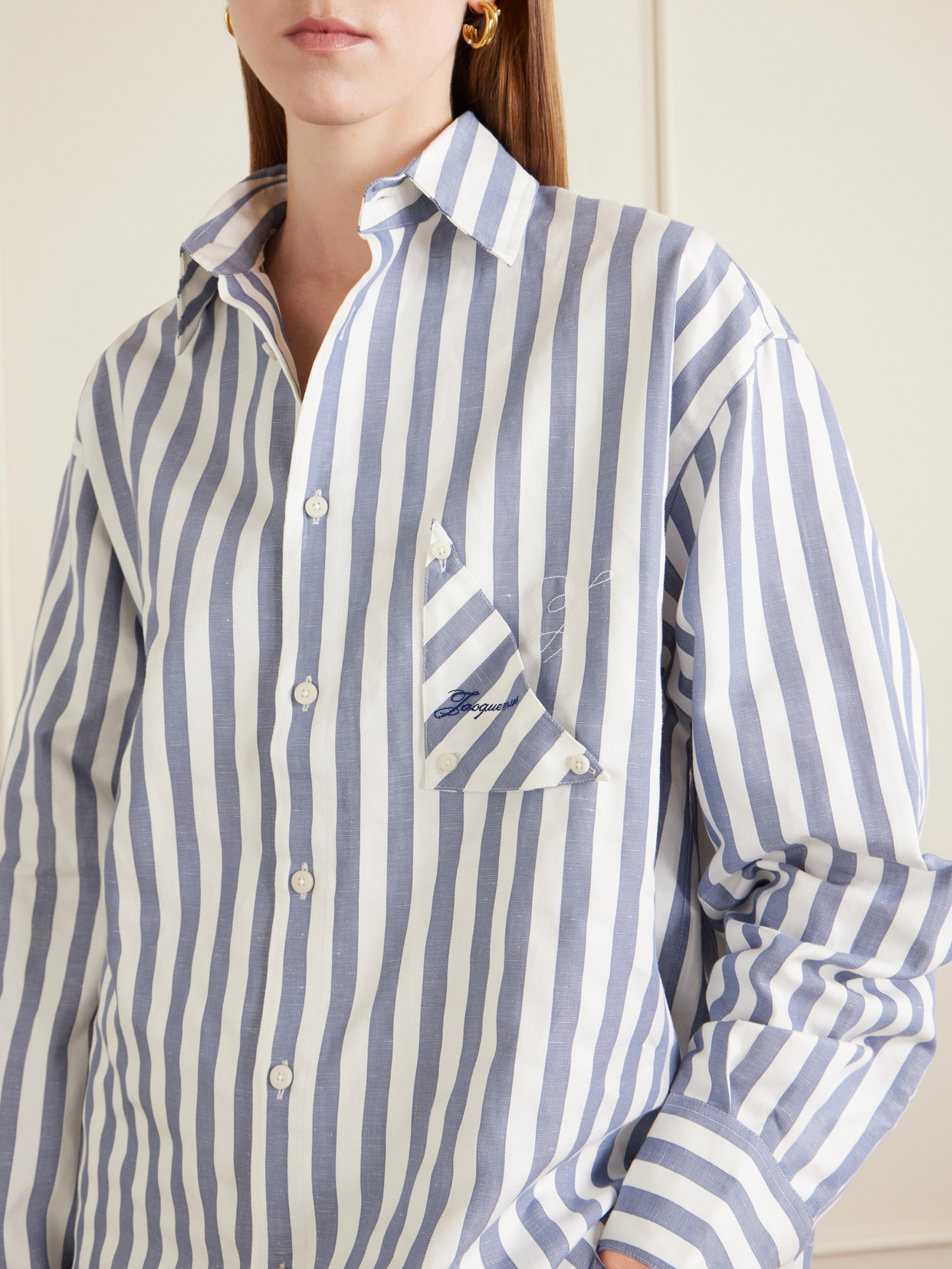 La Chemise Voilier Striped Cotton-Poplin Shirt