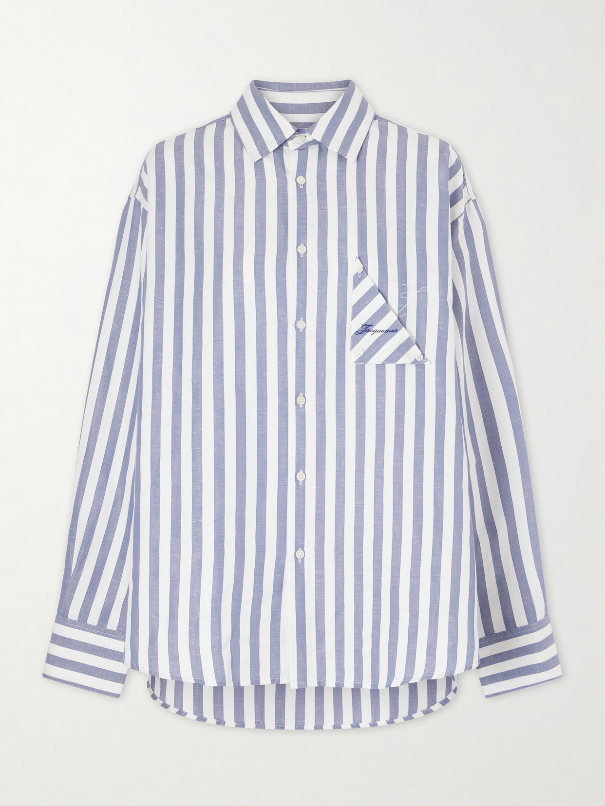 Jacquemus La Chemise Voilier Striped Cotton-poplin Shirt In Blue