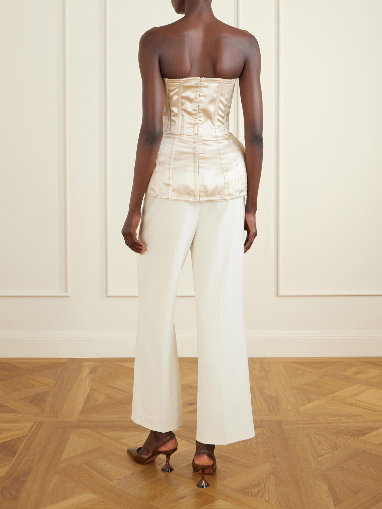 Silk-Satin Corset Top
