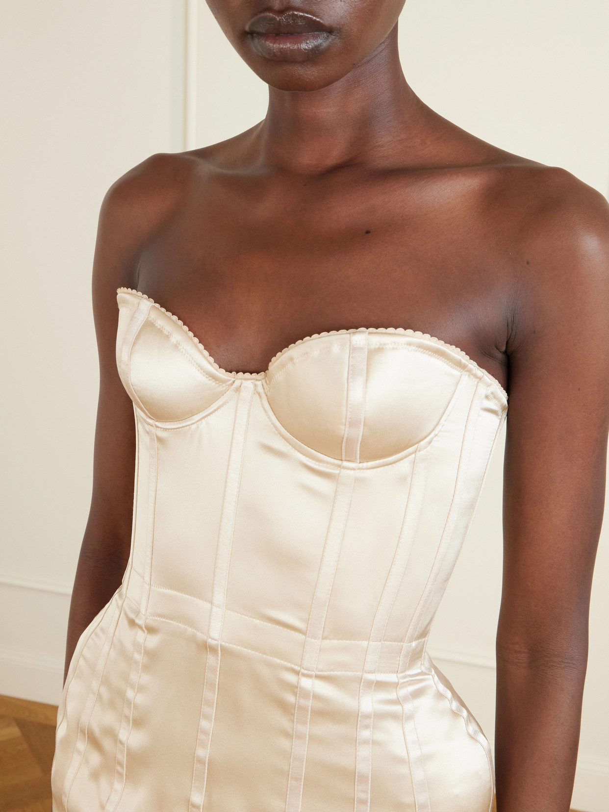 Silk-Satin Corset Top