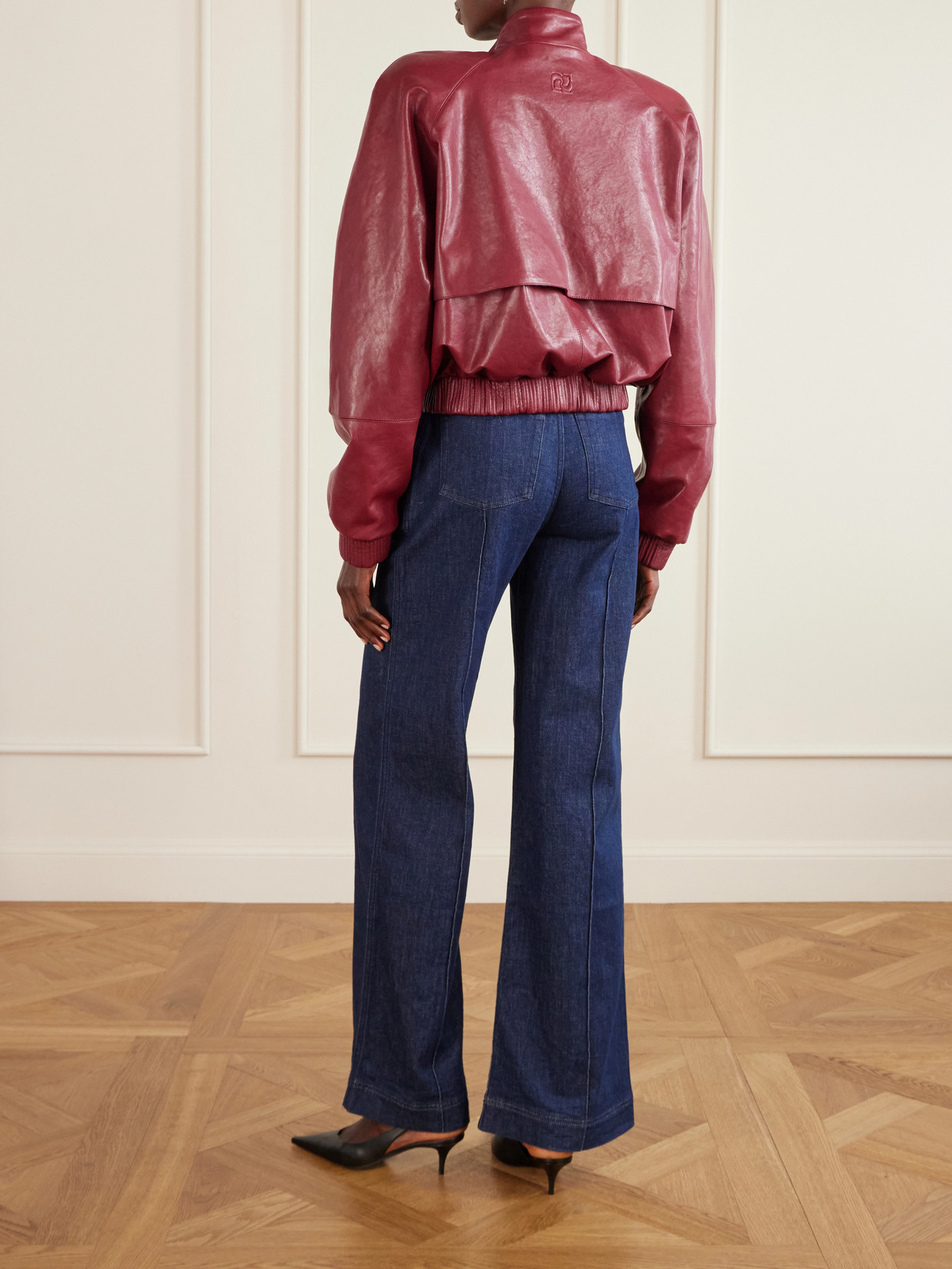 Glossed-Leather Jacket