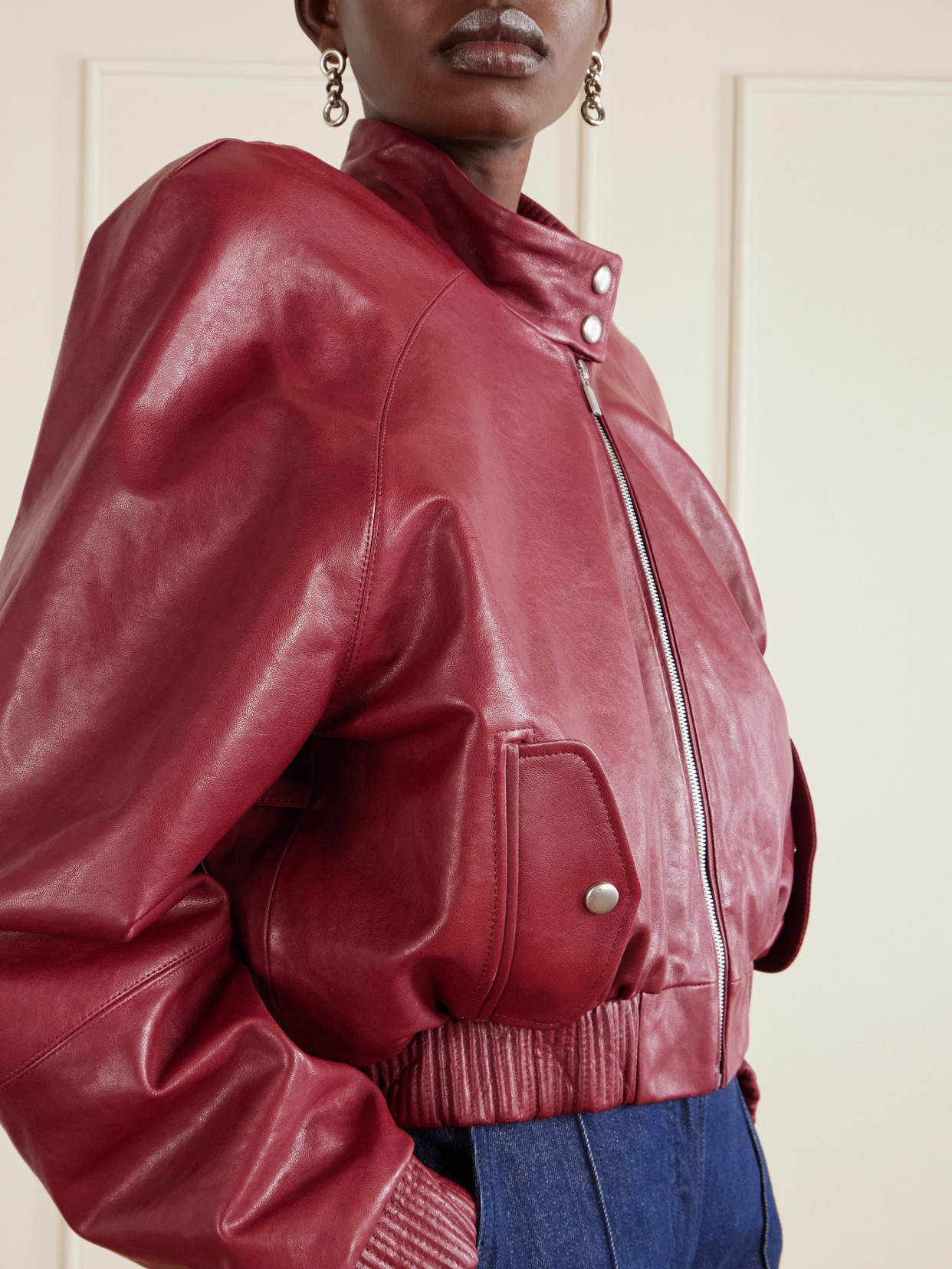 Glossed-Leather Jacket