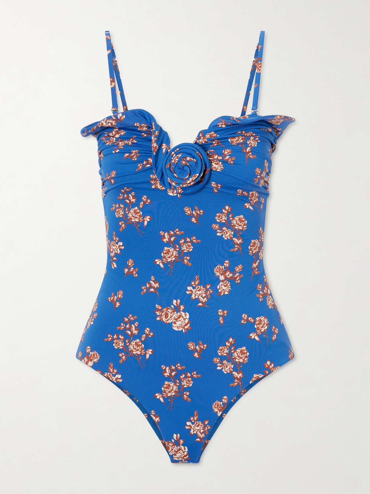 Magda Butrym Floral-print Swimsuit In Blue
