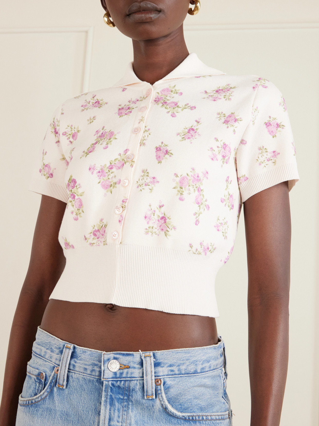 Floral-Print Cotton Polo