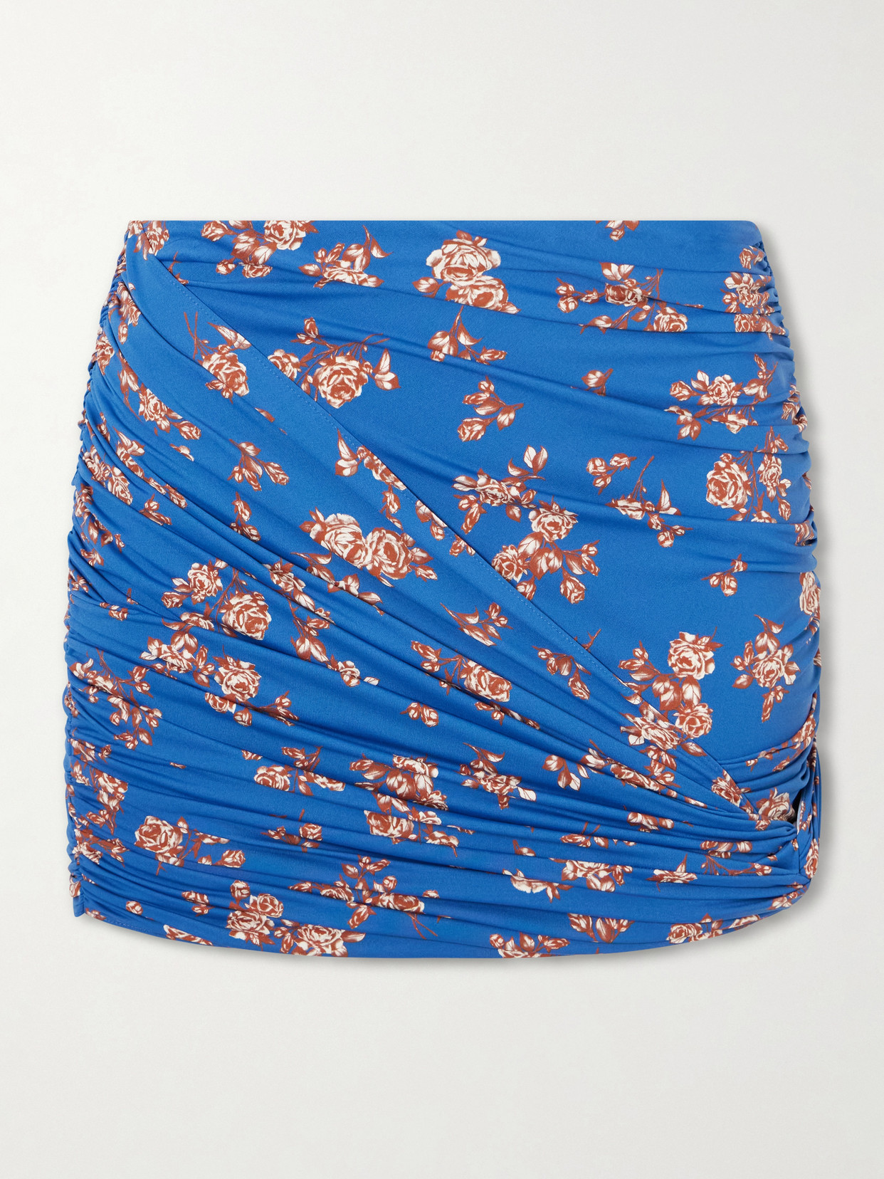 Ruched Printed Stretch-Jersey Mini