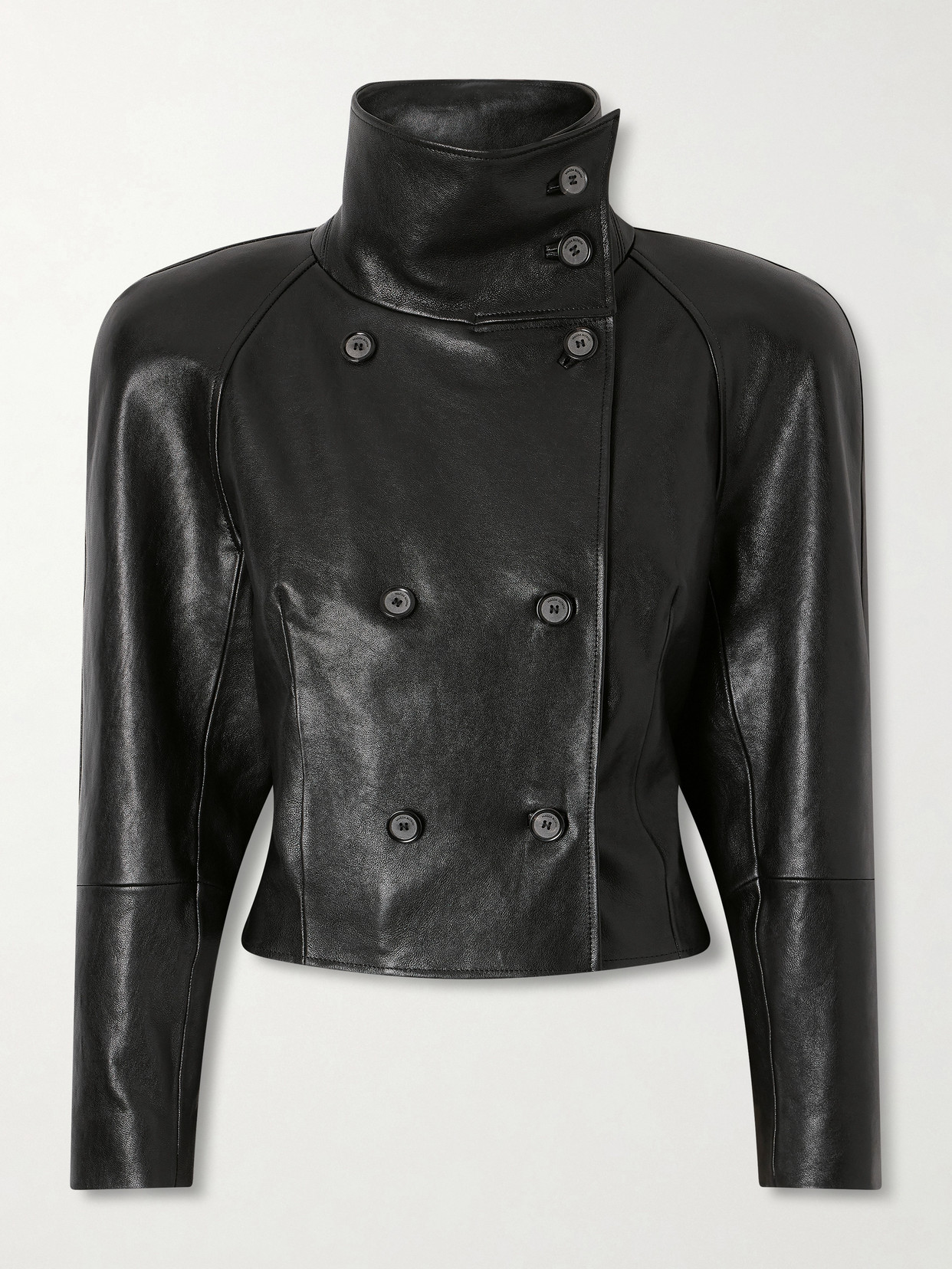 Magda Butrym - Double-breasted Leather Jacket - Black