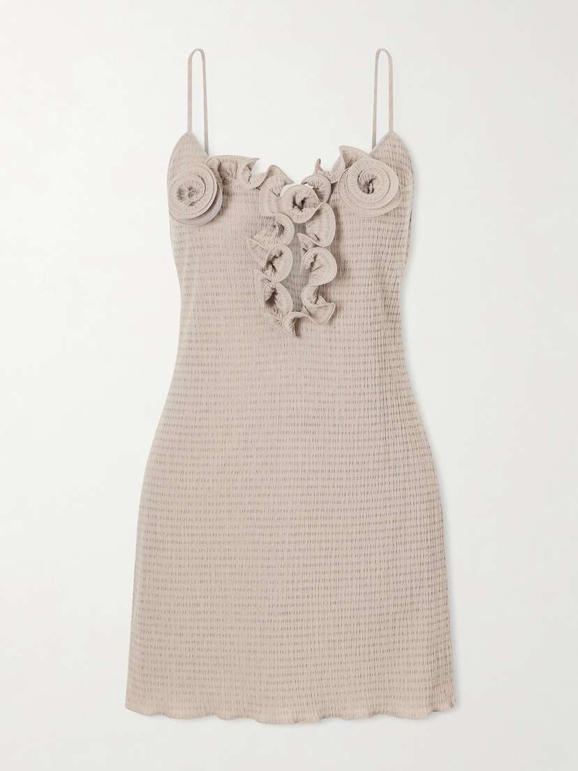 Magda Butrym Floral-appliquéd Crepe Mini Dress