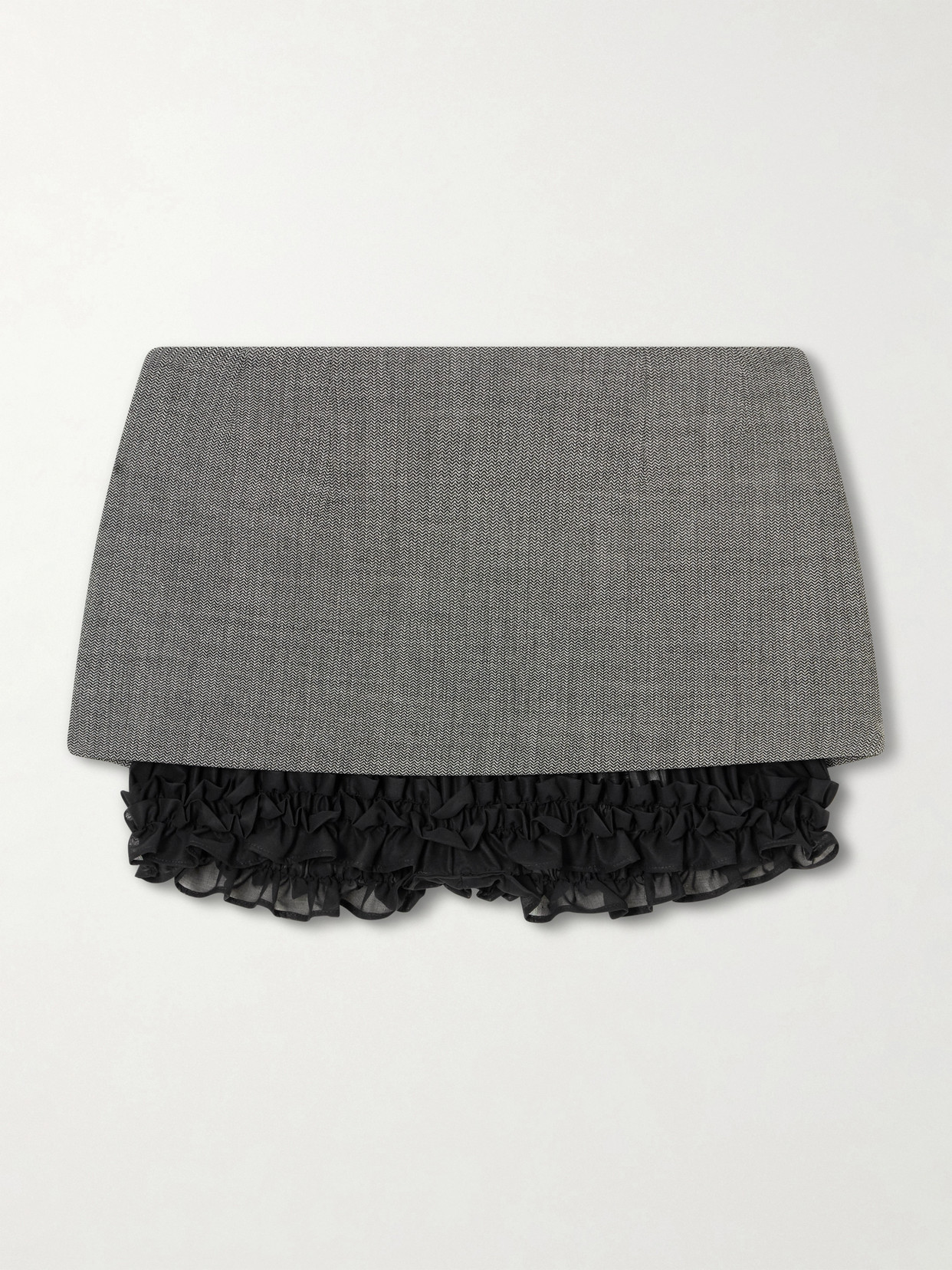 Magda Butrym Herringbone Wool-blend Shorts In Gray