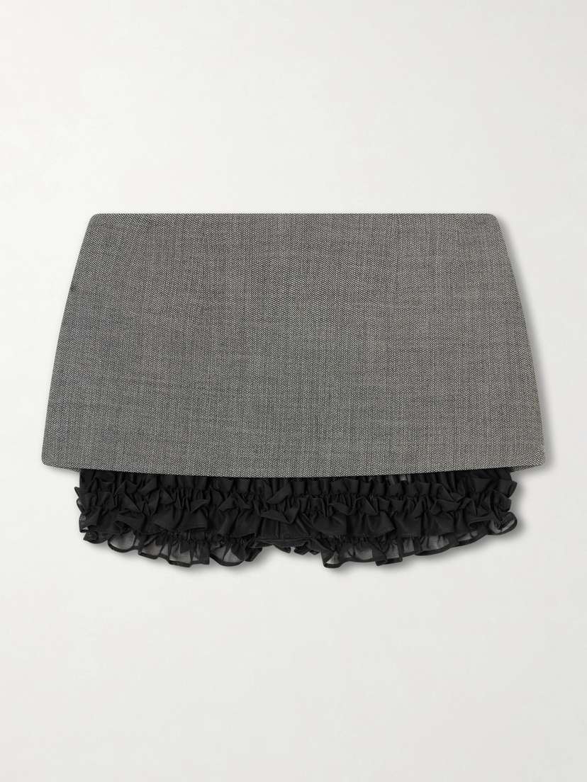 Magda Butrym Herringbone Wool-blend Shorts