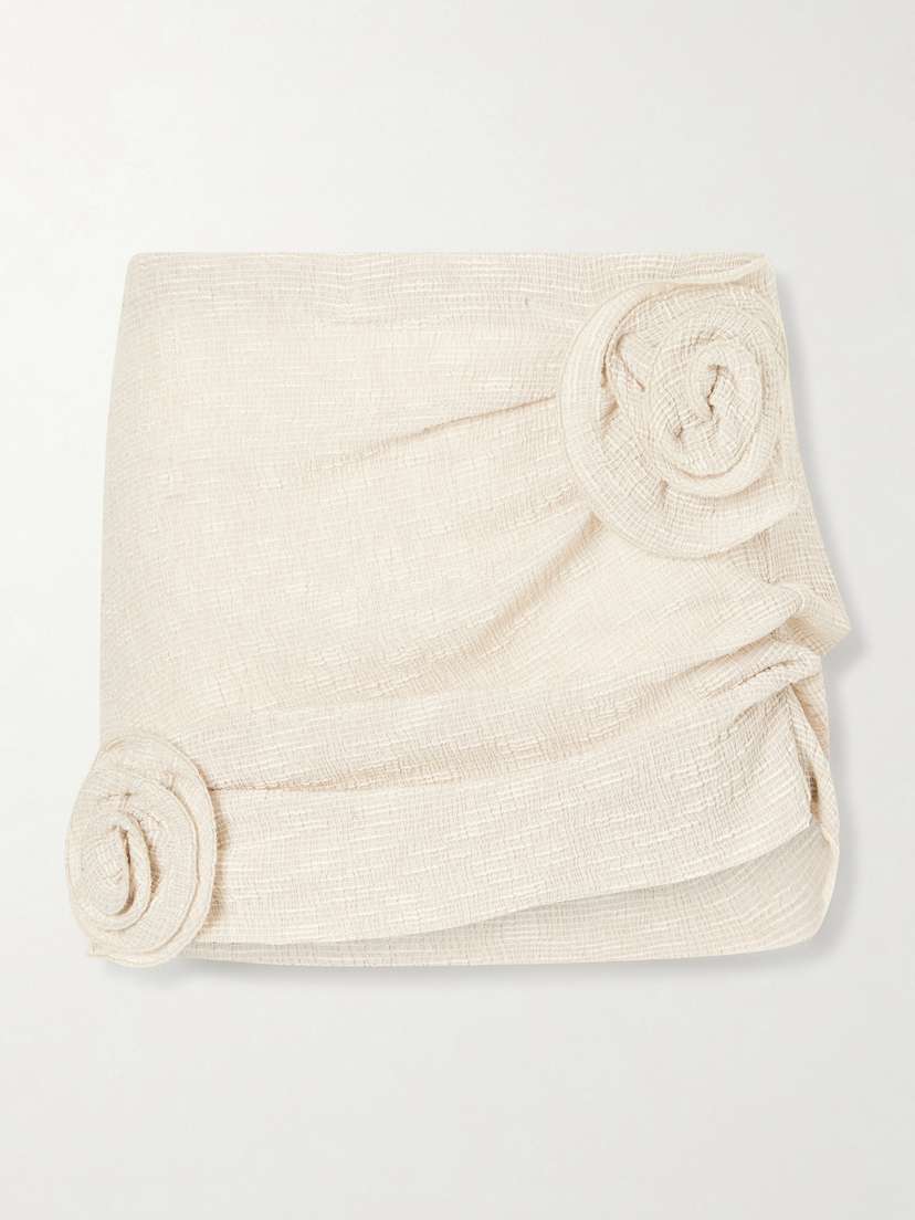 Magda Butrym Embellished Textured Woven Mini Skirt