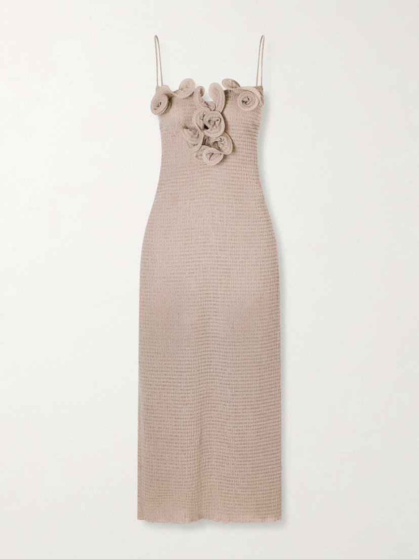 Magda Butrym Embellished Textured Woven Midi Dress