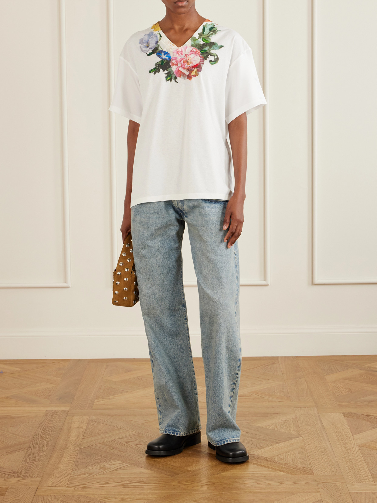 Floral-Print Cotton-Jersey T-Shirt