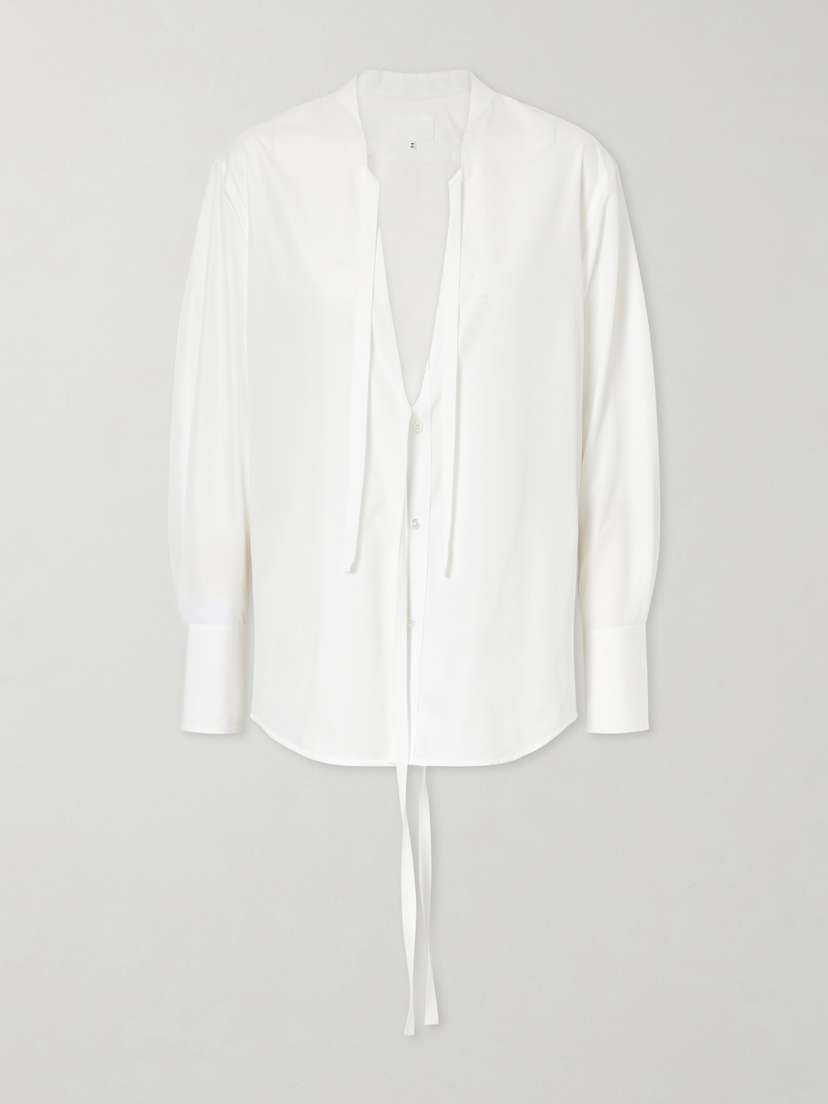 Maison Margiela Tie-detailed Cotton Blouse