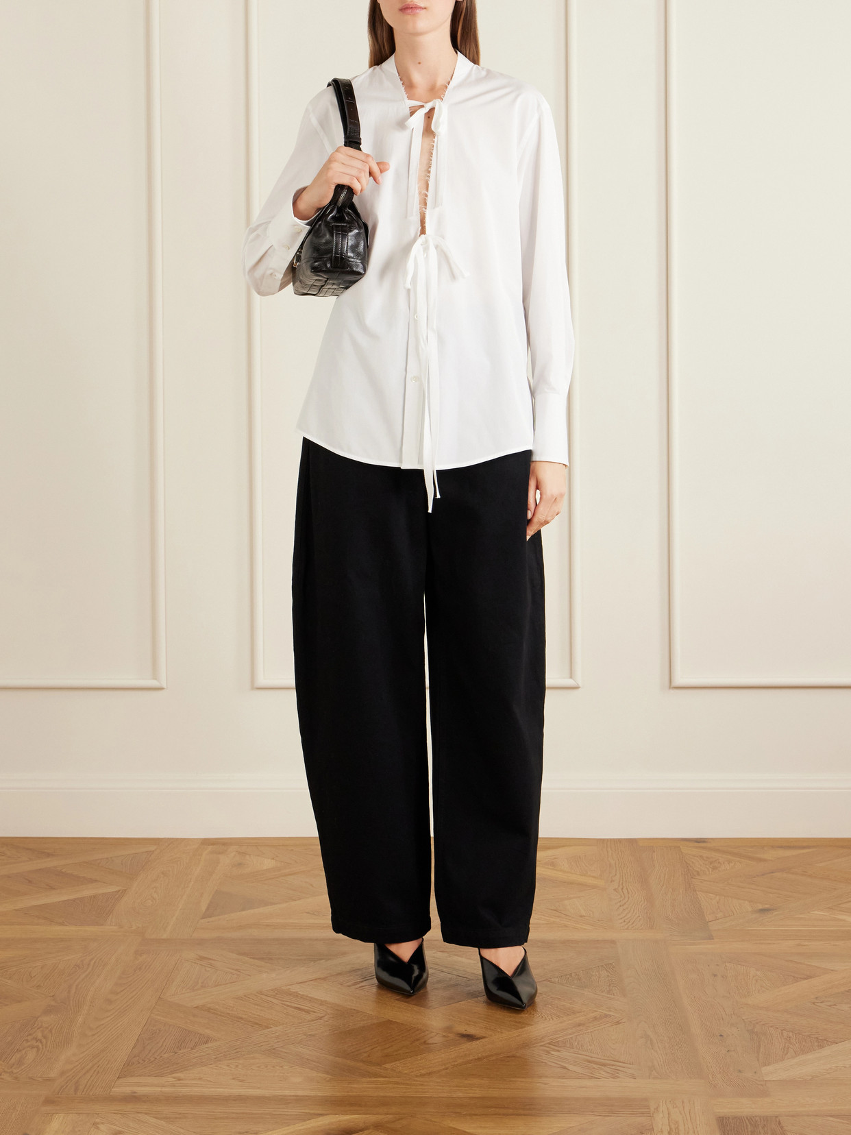 Tie-Detailed Cotton Blouse