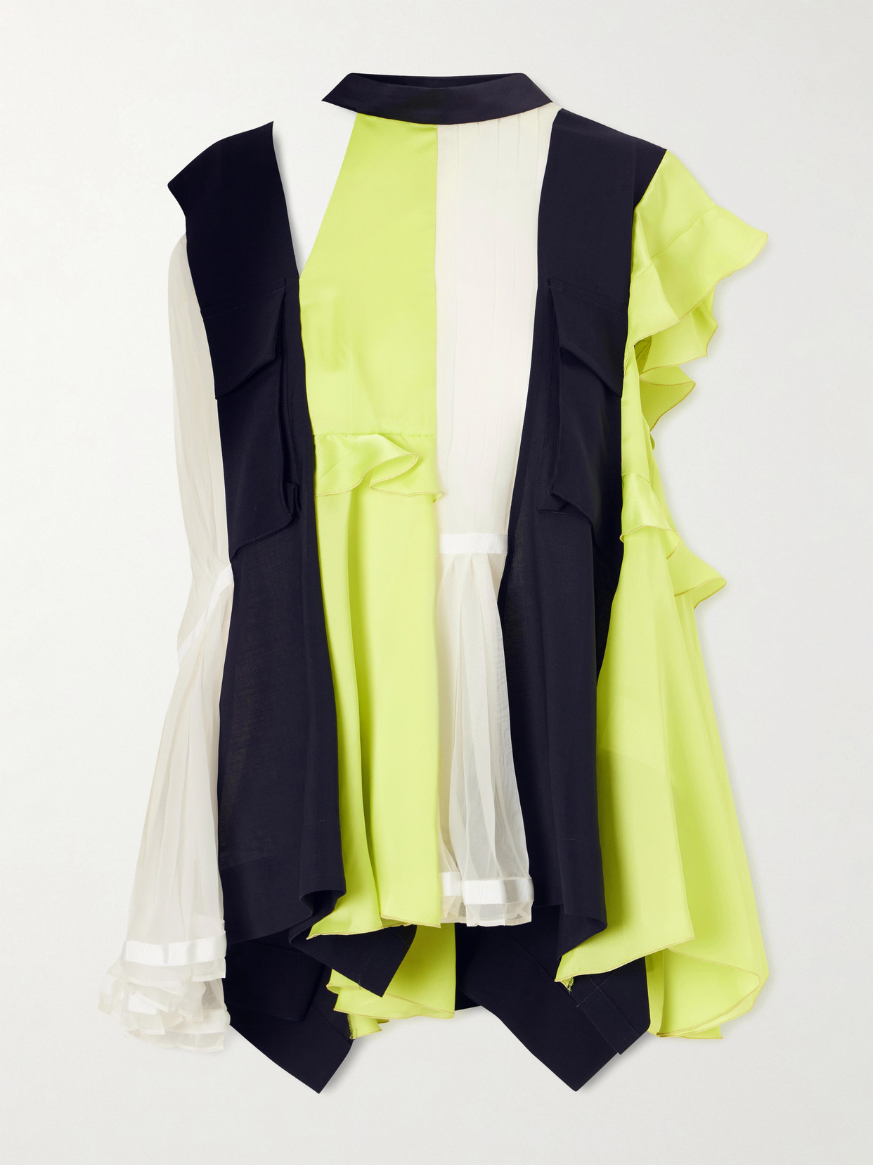 Sacai Ruffled Blouse In Multi