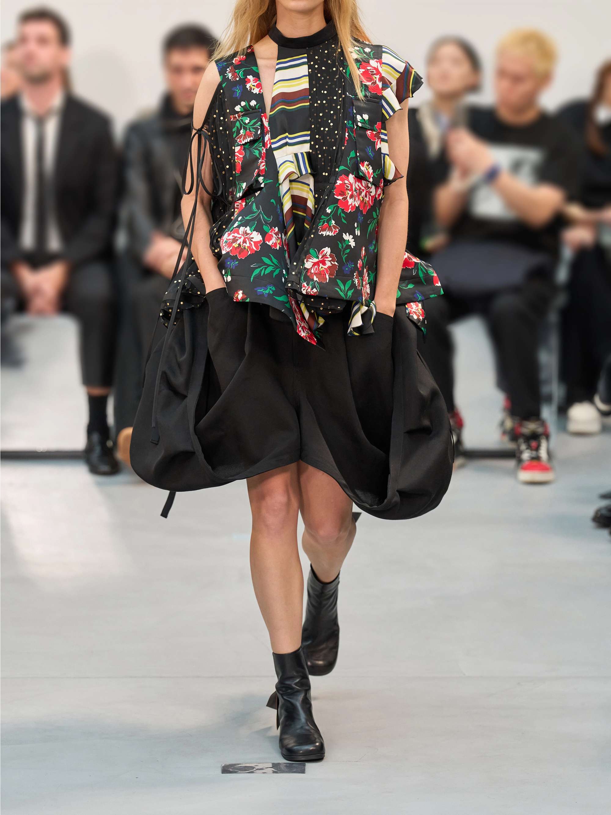 SACAI Pattern Mix printed ruffled blouse | NET-A-PORTER