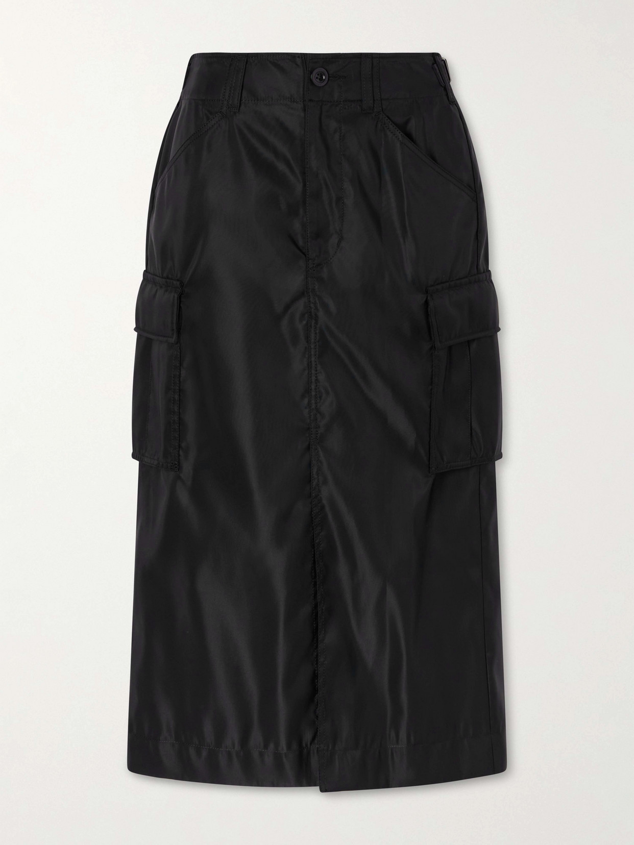 Sacai Padded Twill Midi Skirt In Black