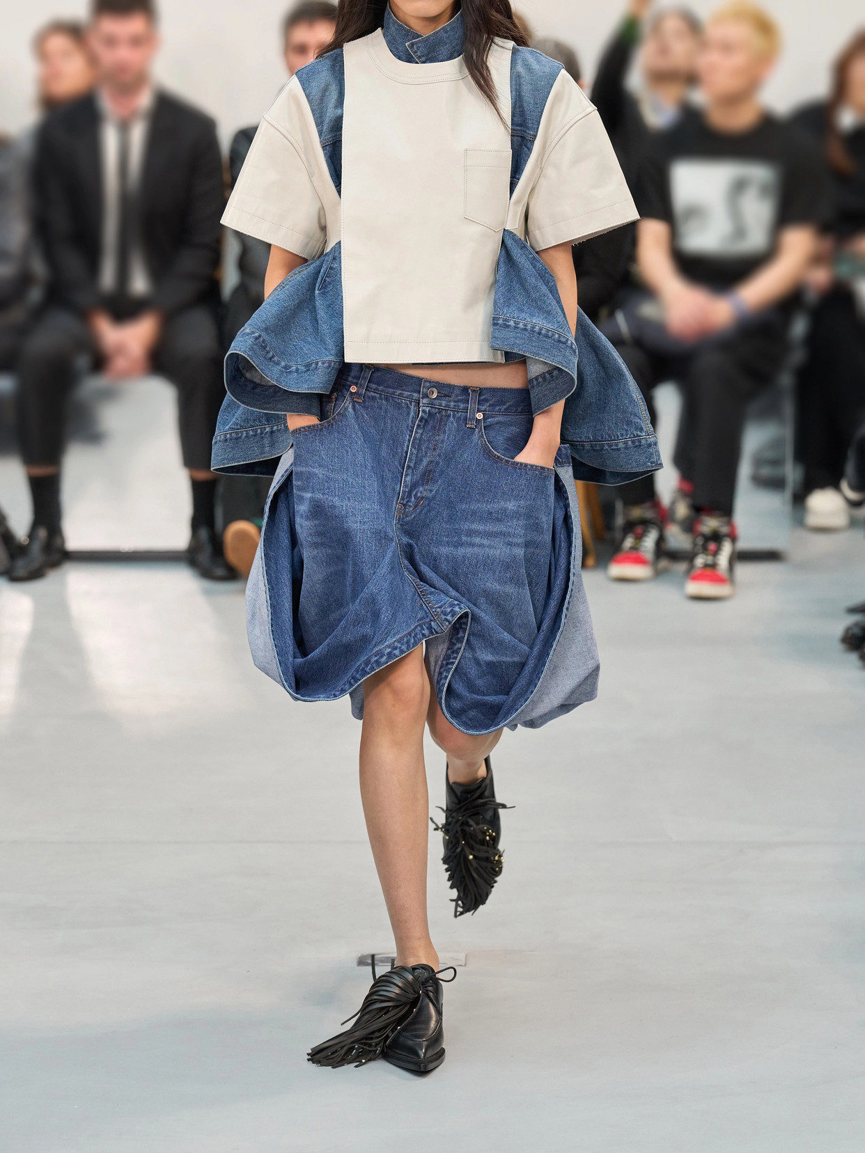 Folded Denim Skirt