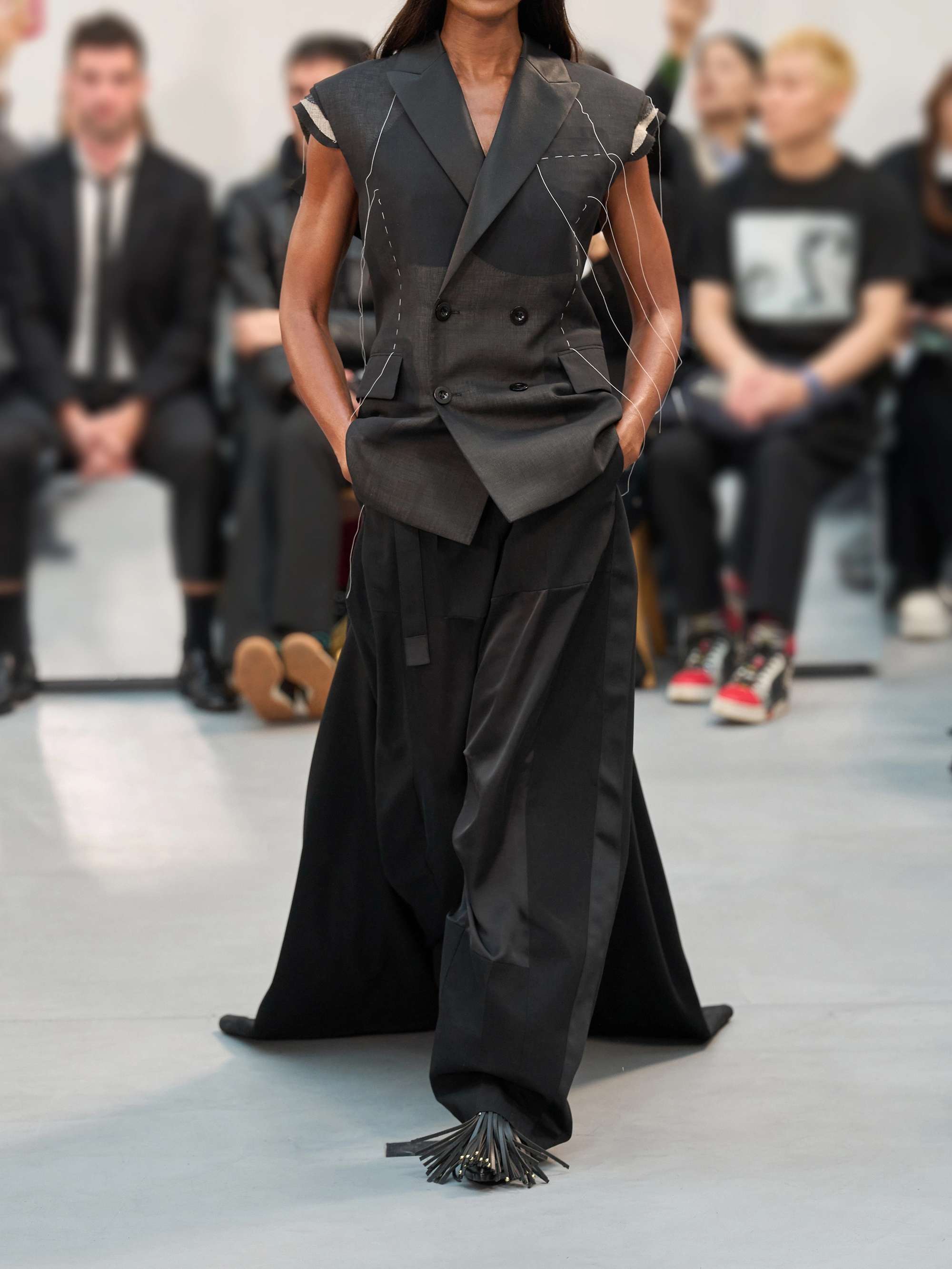 SACAI Wool organza vest | NET-A-PORTER