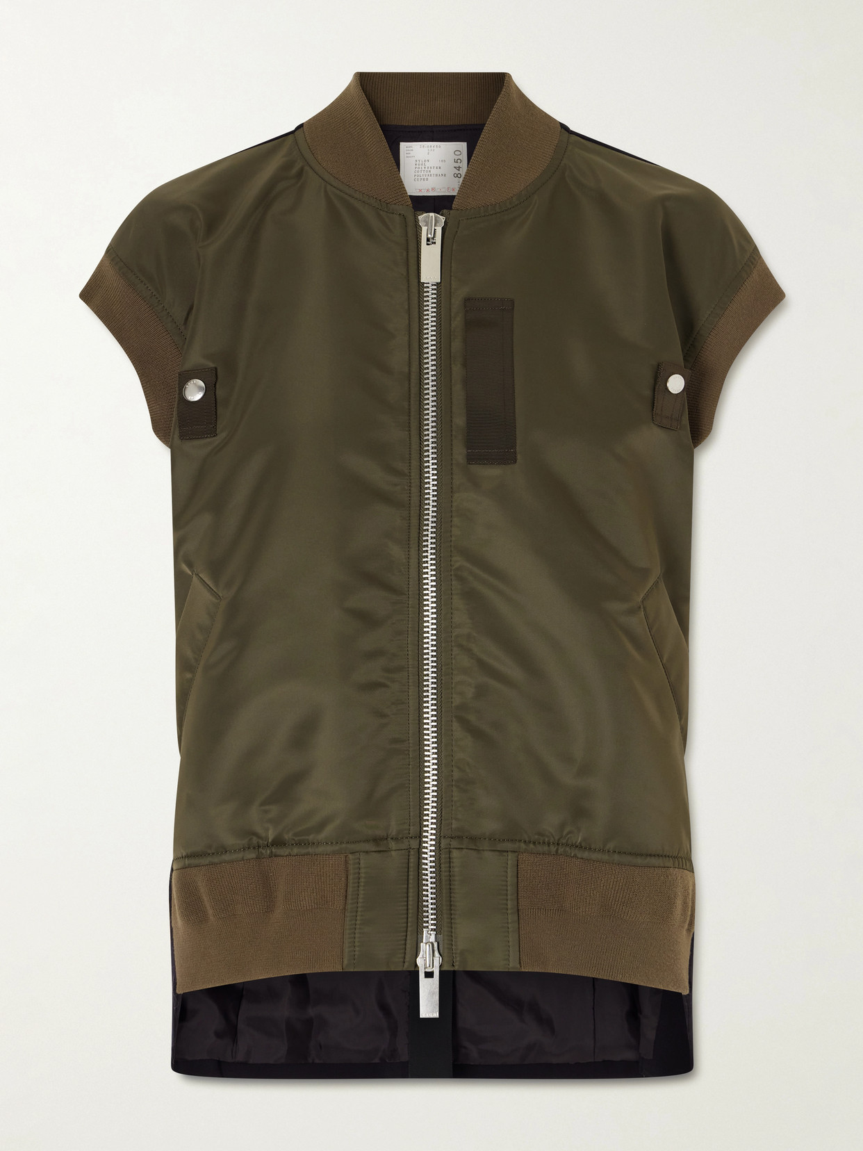 Sacai Padded Shell Gilet In Green