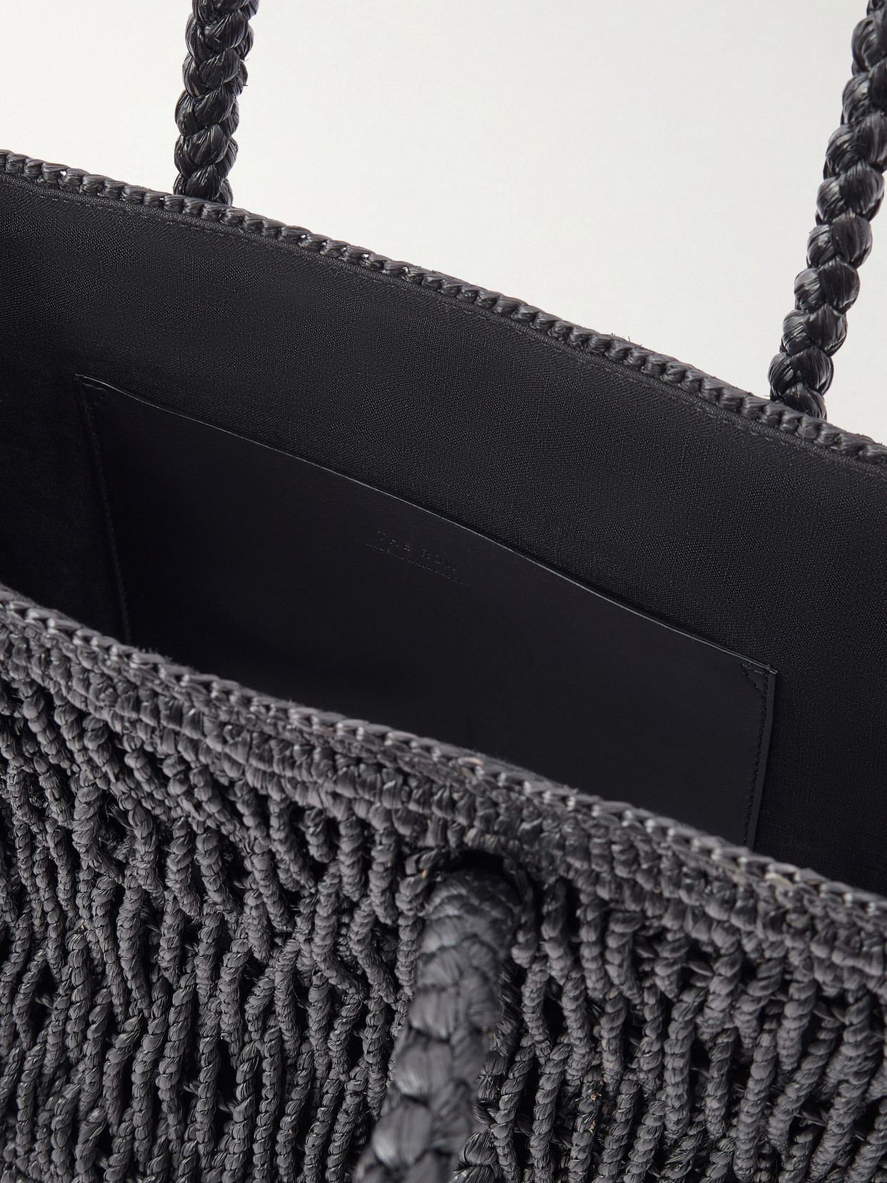 Georgica Leather-Trimmed Raffia Tote Bag