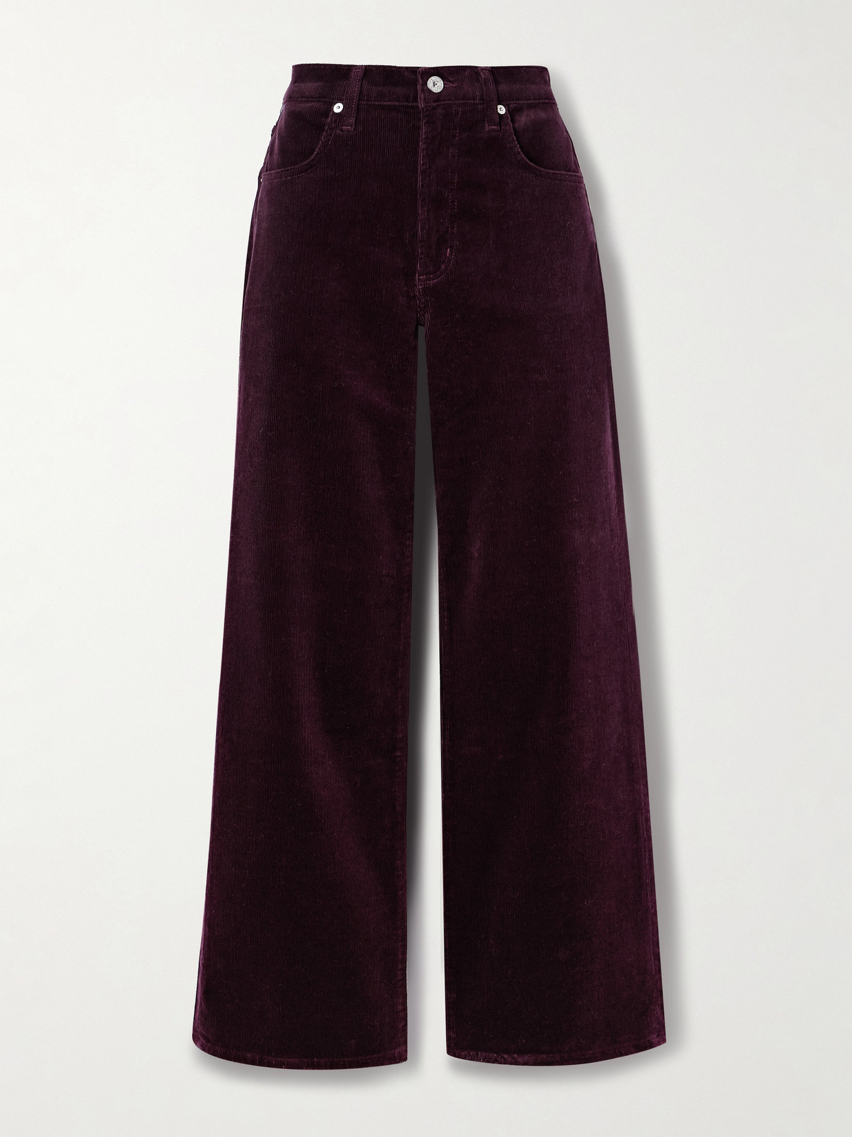 Citizen Of Humanity Annina Cotton-blend Corduroy Wide-leg Pants In Burgundy