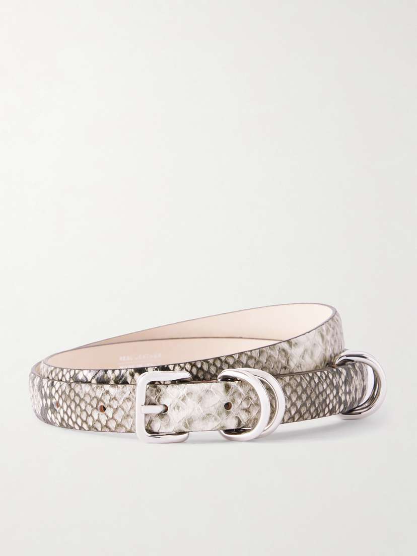 Déhanche Constance Snake-effect Leather Belt