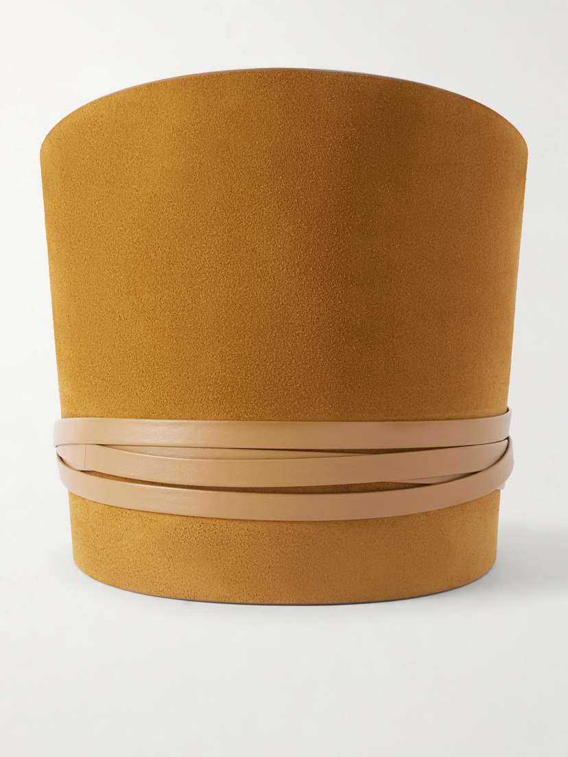 Déhanche Undone Leather-trimmed Suede Waist Belt