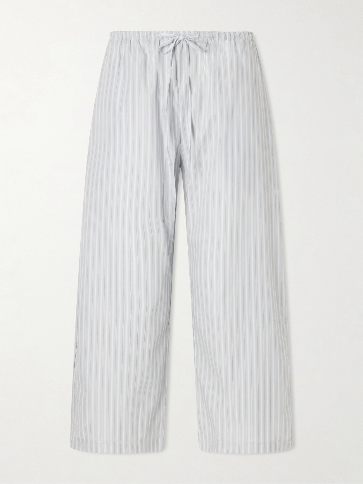 Leset Yoshi Striped Cotton-blend Wide-leg Pants In Blue