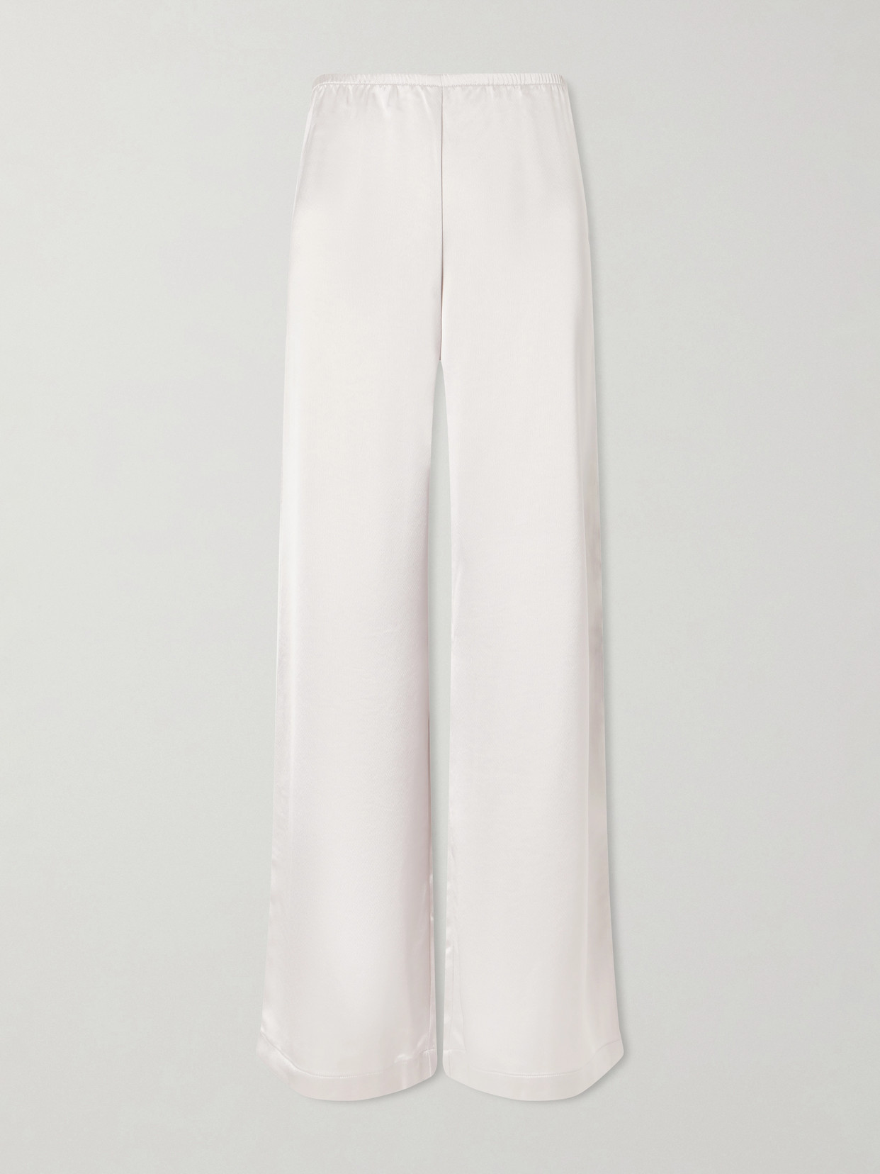 Leset Barb Satin Wide-leg Pants In White
